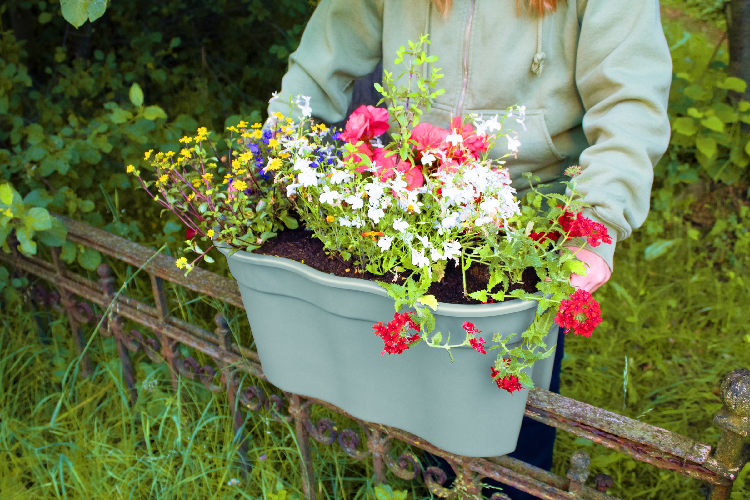 KHW Balkonkasten »Flowerclip XXL«, (Set, 2 St.), BxTxH: 57,5x27,7x27 cm