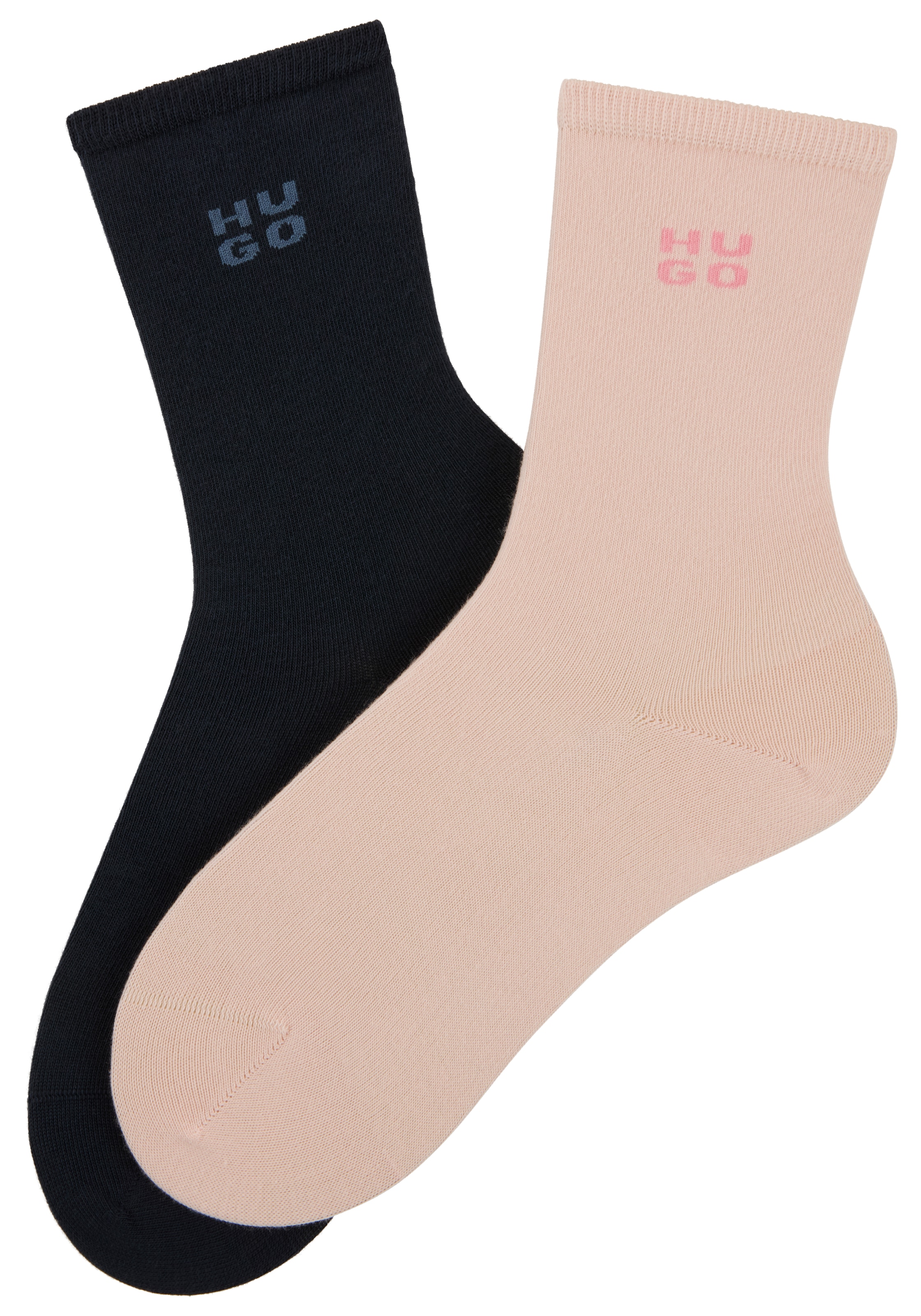 HUGO Underwear Socken »2P RS UNI LOGO CC«, (2 Paar), mit dezentem Logo, nahtlose Verarbeitung