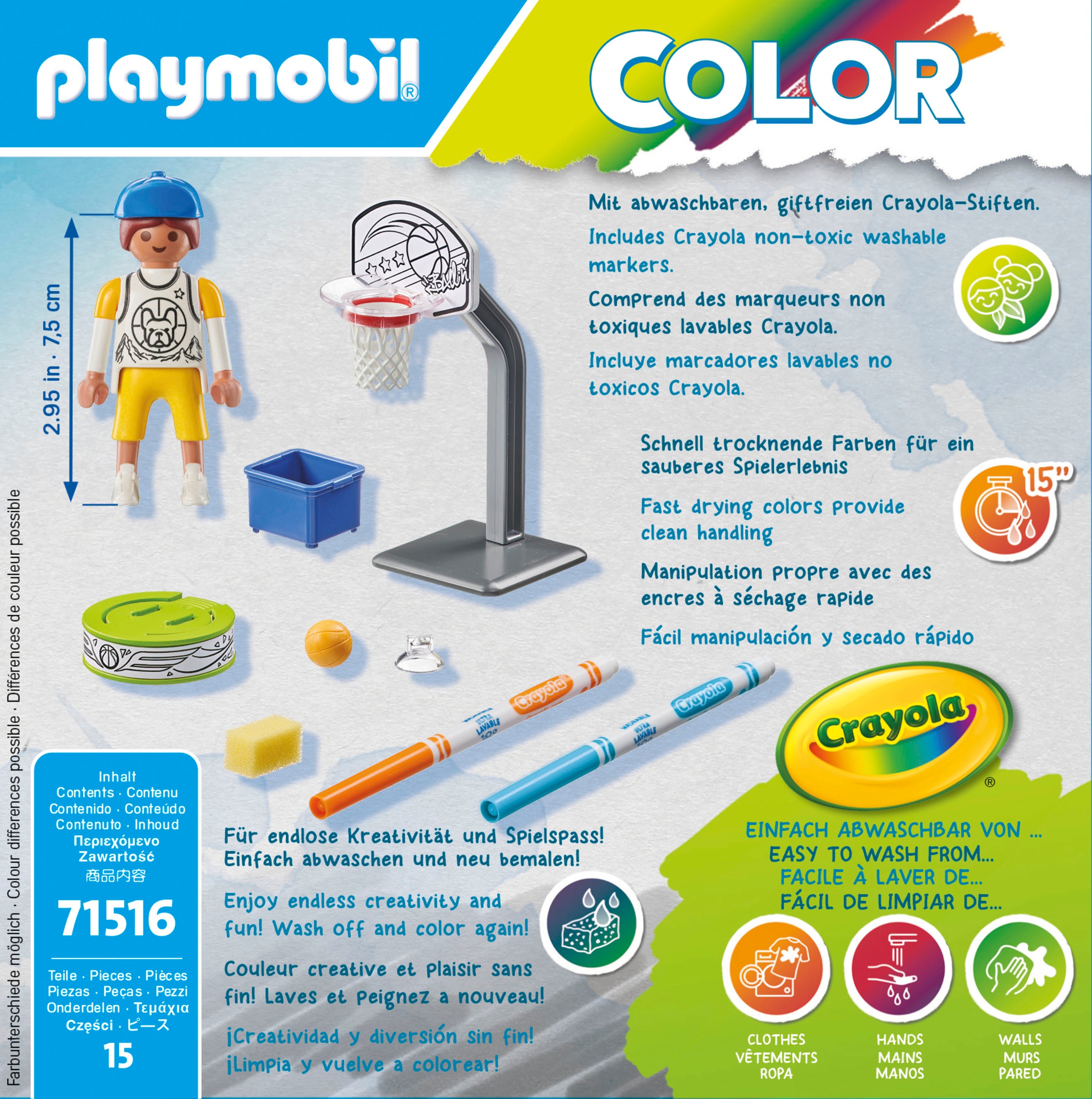 Playmobil® Konstruktions-Spielset »Skater mit Basketball (71516), Color«, (15 St.), Made in Europe
