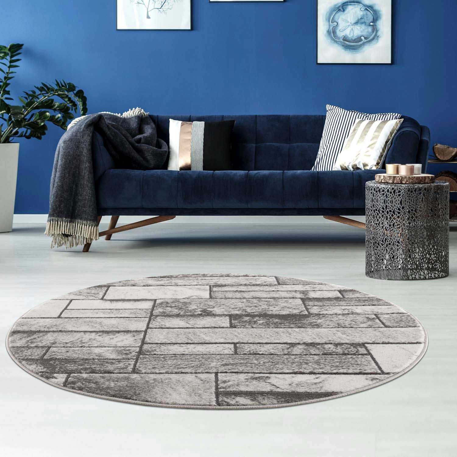 Carpet City Teppich »Noa 9250«, rund, Weicher Kurzflor, For, Modern, Pflegeleicht