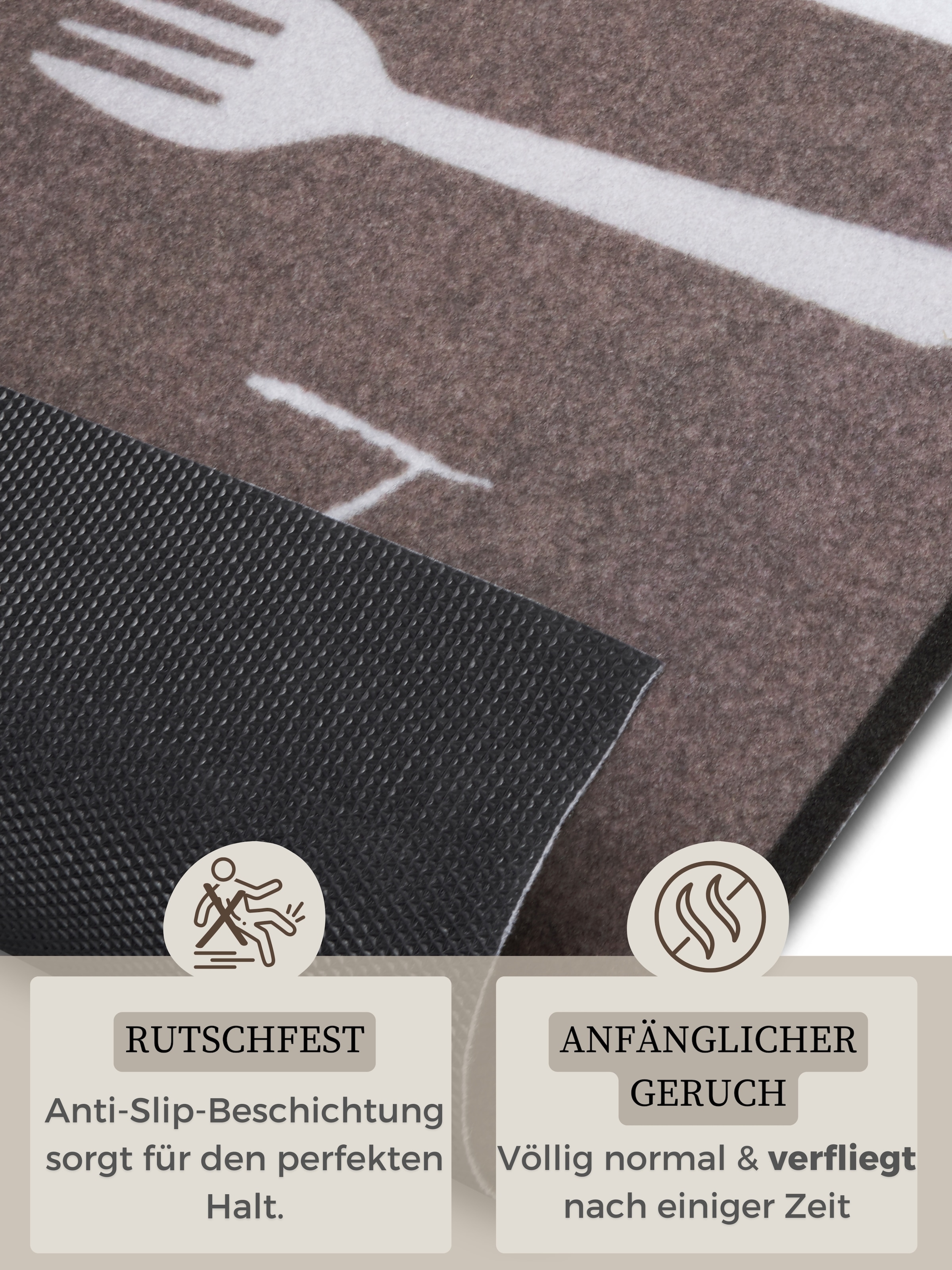 HANSE Home Küchenläufer »Bon Appetit Cutlery« rechteckig 3 mm Höhe Läufer, Rutschfest, Küchenteppich, Küche, Teppich, Pflegeleicht