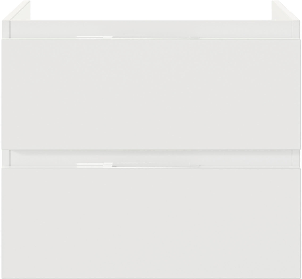 Saphir Waschtisch »Serie 4035 Keramik-Aufsatzbecken mit Unterschrank, 88 cm breit«, Waschplatz mit 4 Schubladen, Griffuge, Schneeweiß Glanz