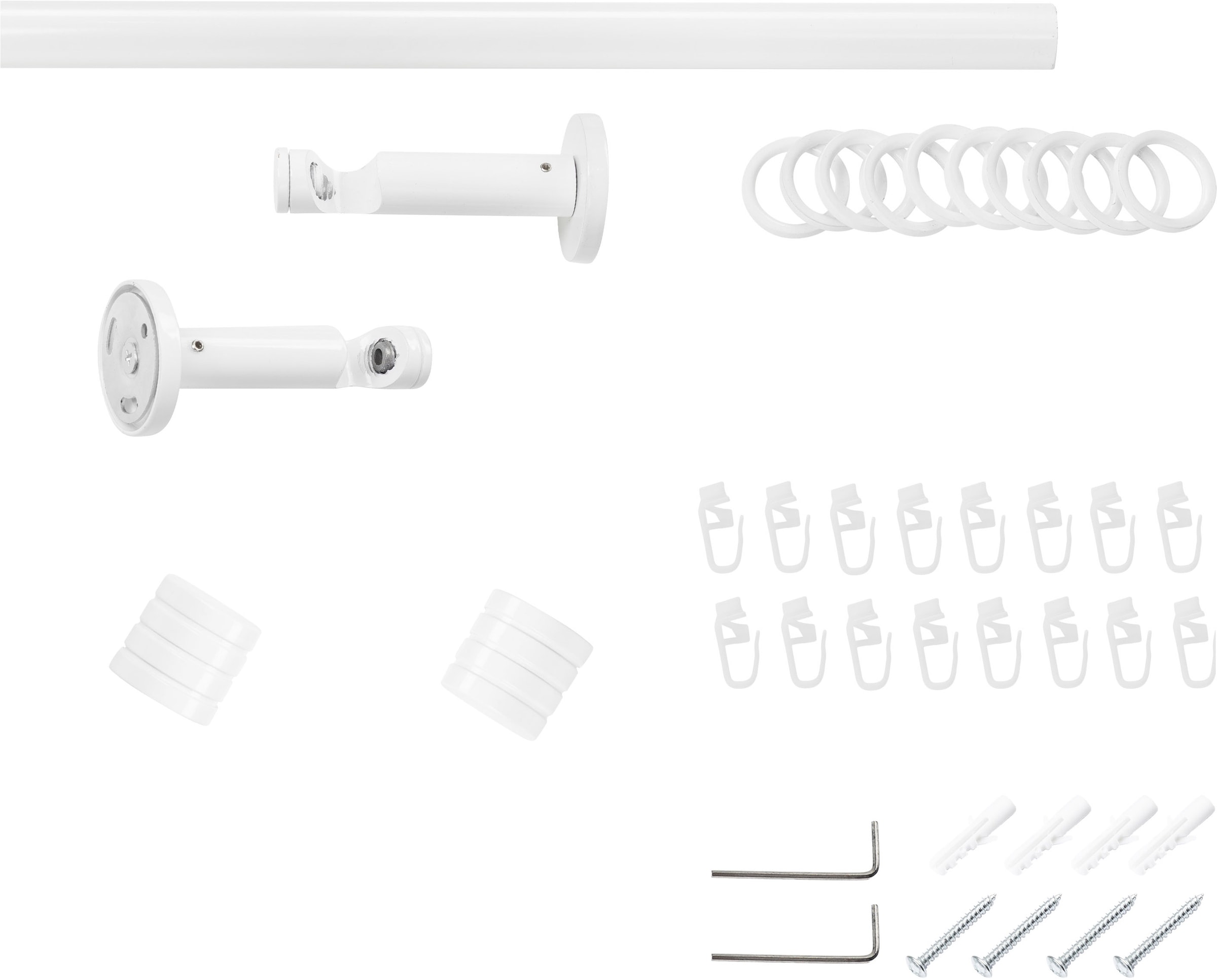 SN DECO GROUP Gardinenstange »Gardinenstange Lille Ø 19 mm, 1-läufig, Fixmaß, verschraubt« Ø 19 mm Fixmaß;kürzbar