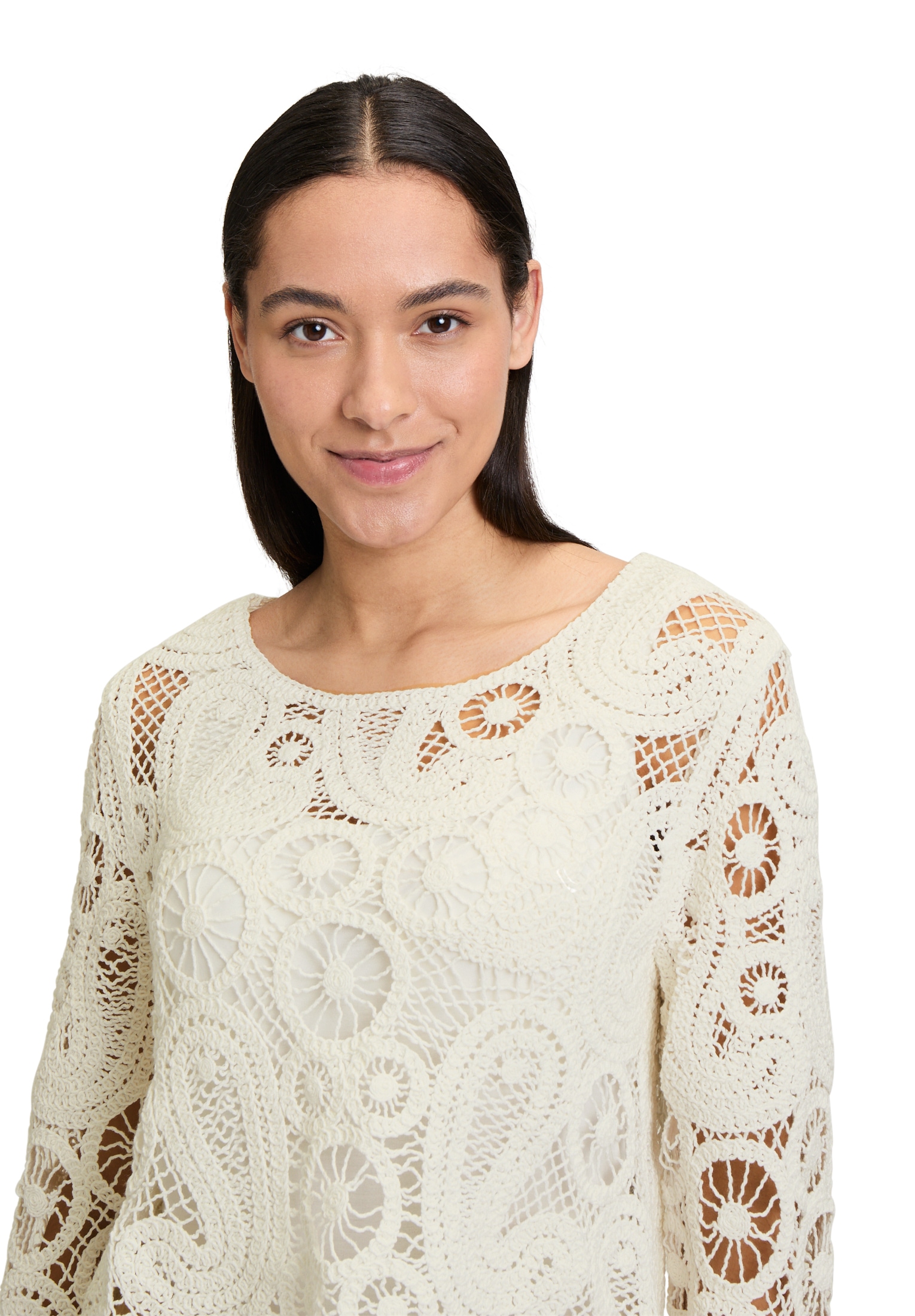 Betty Barclay Rundhalspullover »Lochstrick-Pullover mit U-Boot-Ausschnitt«