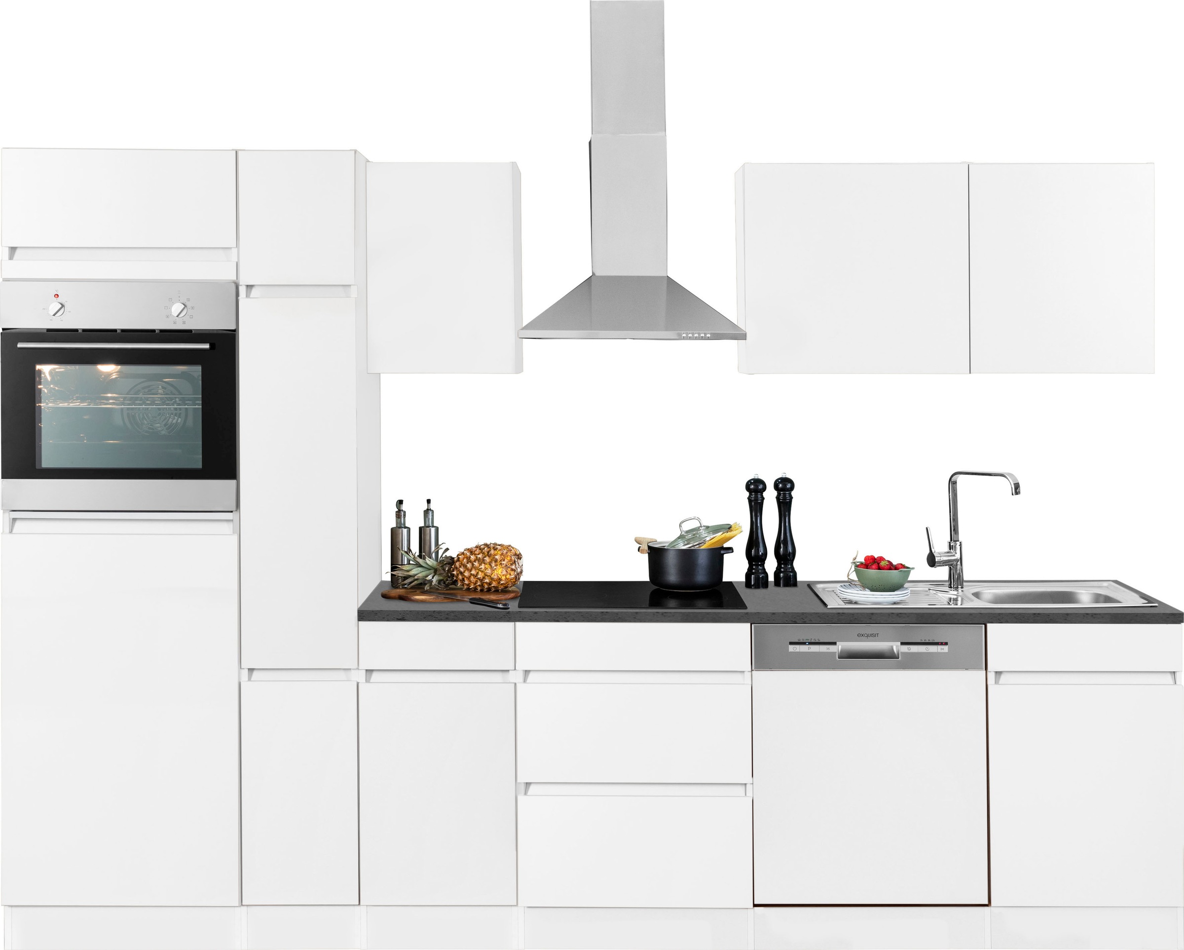 OPTIFIT Küchenzeile »Roth« Breite 300 cm, wahlweise mit E-Geräten, mit Apothekerschrank