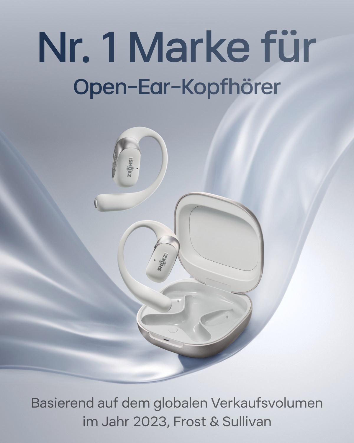 Shokz Open-Ear-Kopfhörer »OpenFit 2+ inklusive Schutzhülle« A2DP Bluetooth Freisprechfunktion | True Wireless