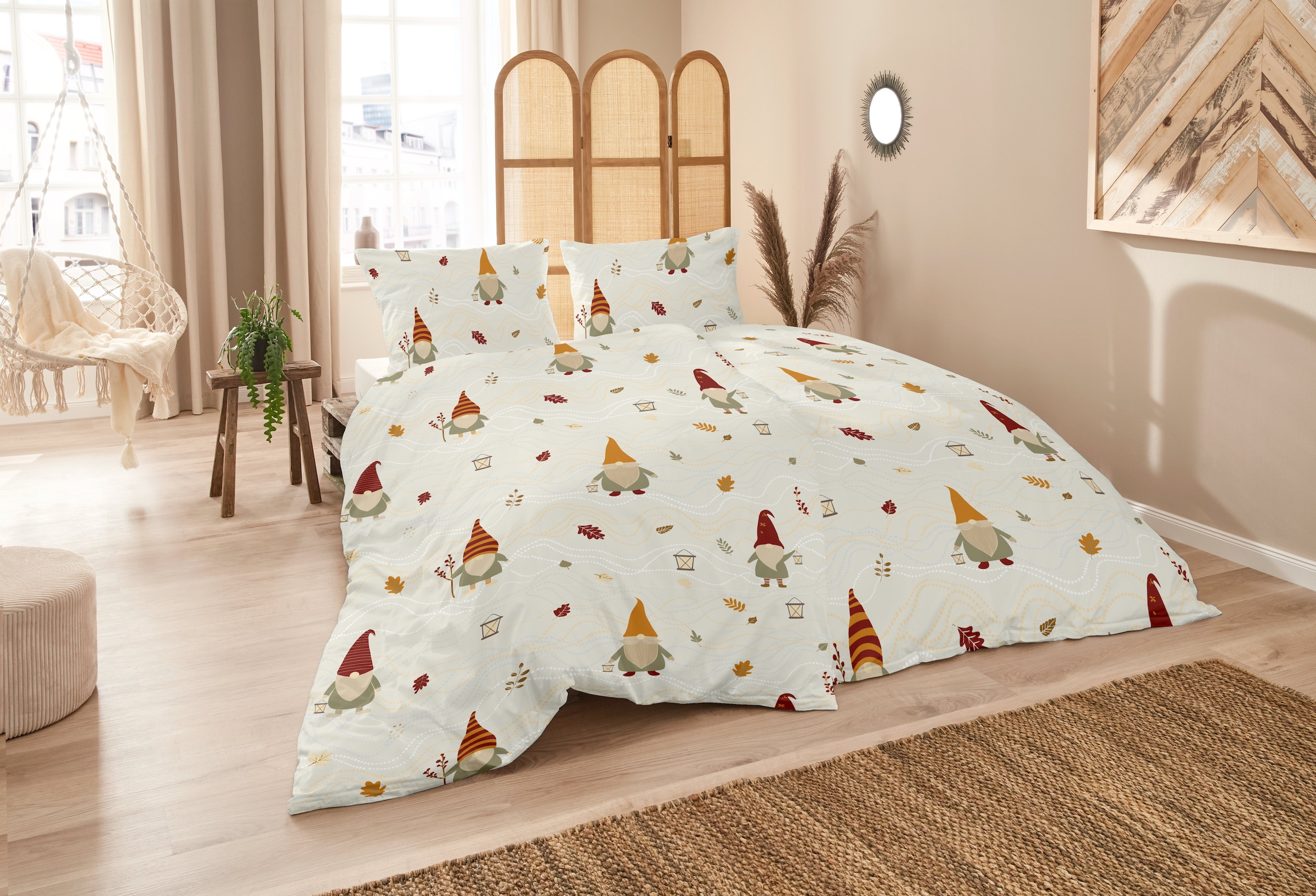 Primera Bettwäsche »Feinbiber-Bettwäsche Wichtel« 2 Stk. tlg. mit Wichtel-Muster