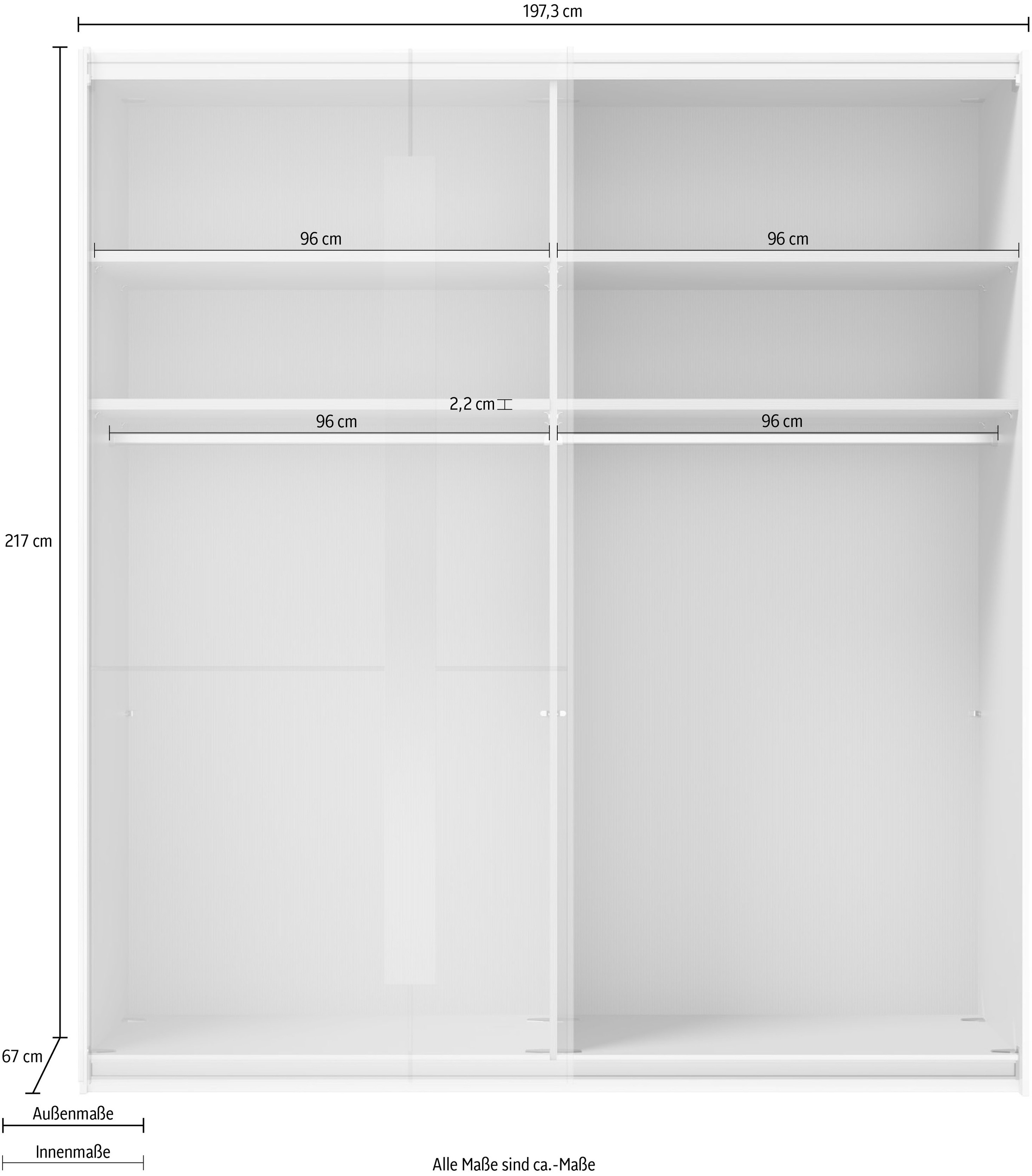 Musterring Schwebetürenschrank »Imola W« inkl. Einlegeböden und Kleiderstangen, mit Glastüren inkl. Zierspiegel