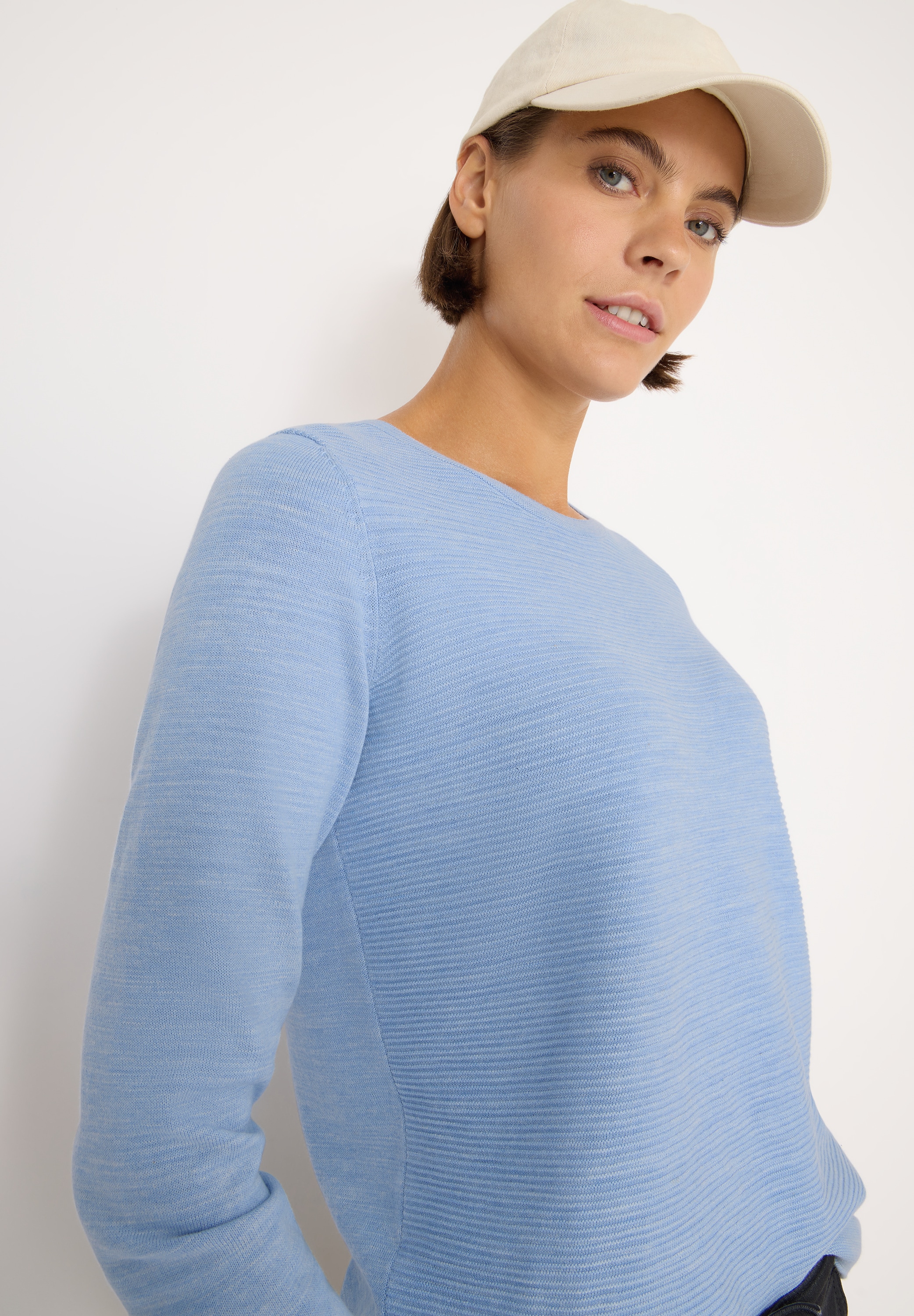 Cecil Rundhalspullover mit Struktur