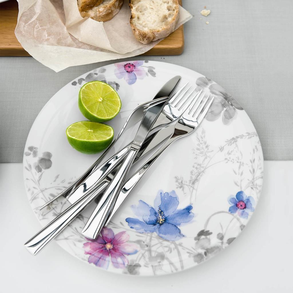Villeroy & Boch Geschirr-Set »Teeservice Mariefleur Gris Basic 18er Set bunt« Spülmaschinengeeignet, Mikrowellenfest