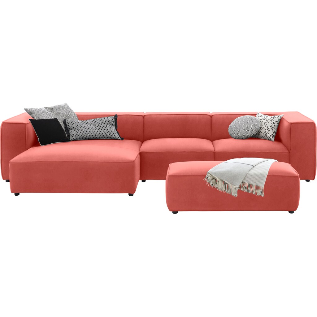 W.SCHILLIG Ecksofa »around-the-block«, mit eleganter Biese, mit Federkern, Breite 341 cm