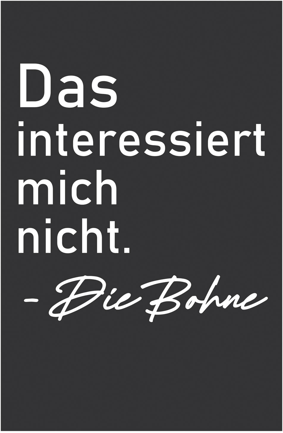 queence Metallbild »Die Bohne« Schriftzug | Schriftzüge 1 Stk. tlg. Stahlschilder