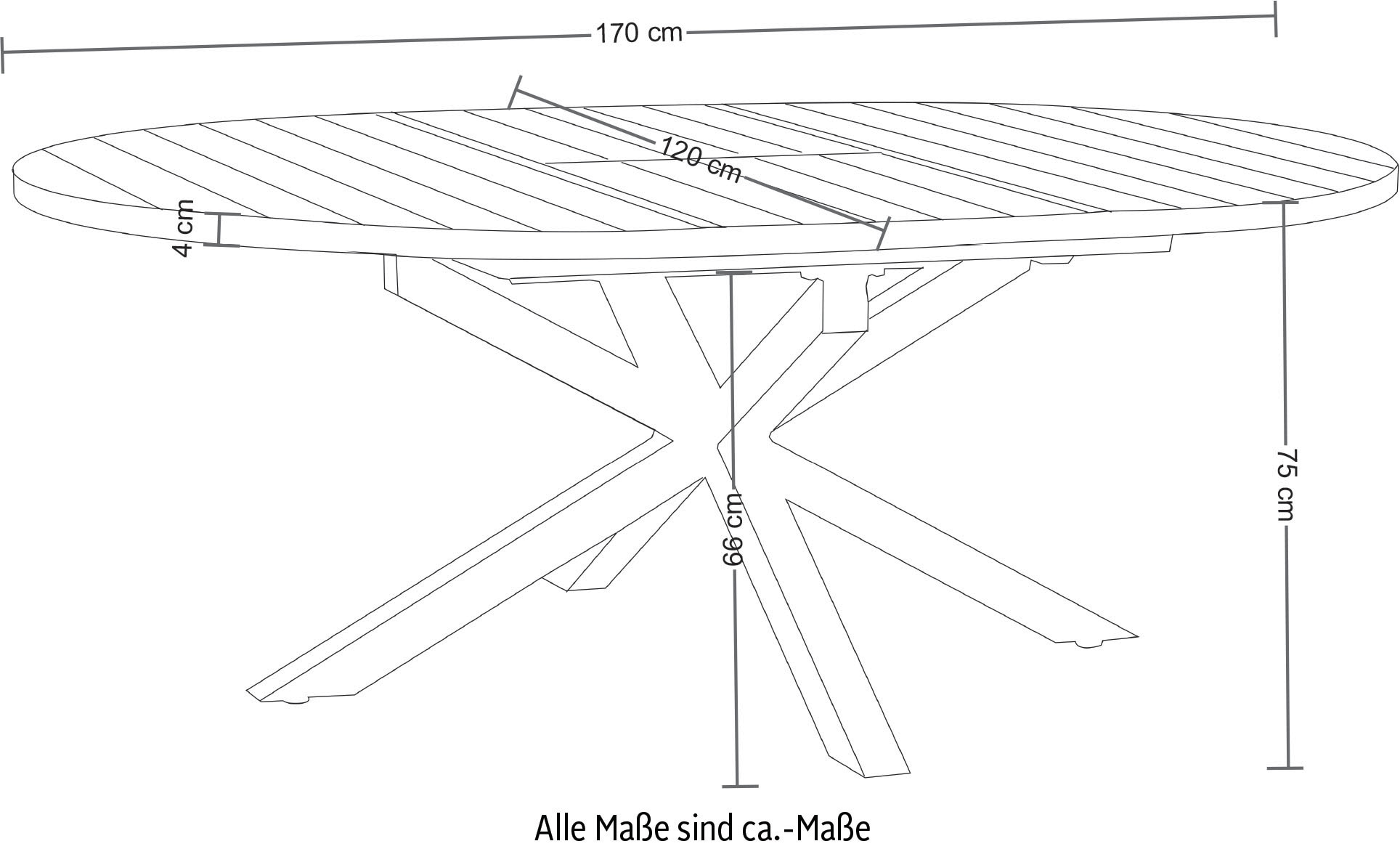 Destiny Garten-Essgruppe »COSTA ARONA«, (Set, 5 tlg., 1 Ausziehtisch, 4 Stapelsessel), (Set, 9-tlg., 4 Sessel, 1 Tisch ausziehbar Ø 120/170x75cm) Aluminium