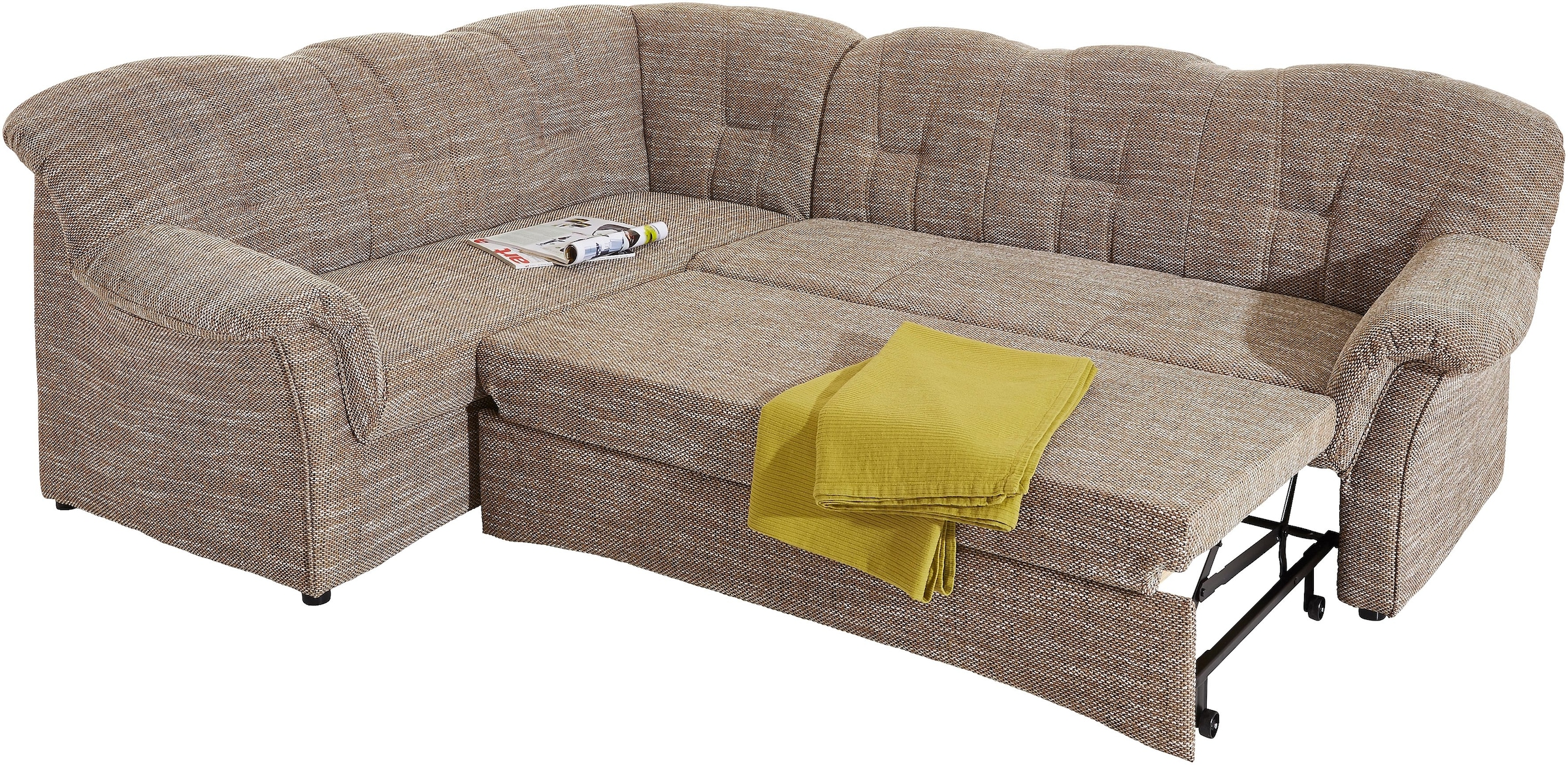 DOMO collection Ecksofa »Papenburg B/T/H: 242/190/84 cm L-Form«, wahlweise mit Bettfunktion, Langer Schenkel links oder rechts