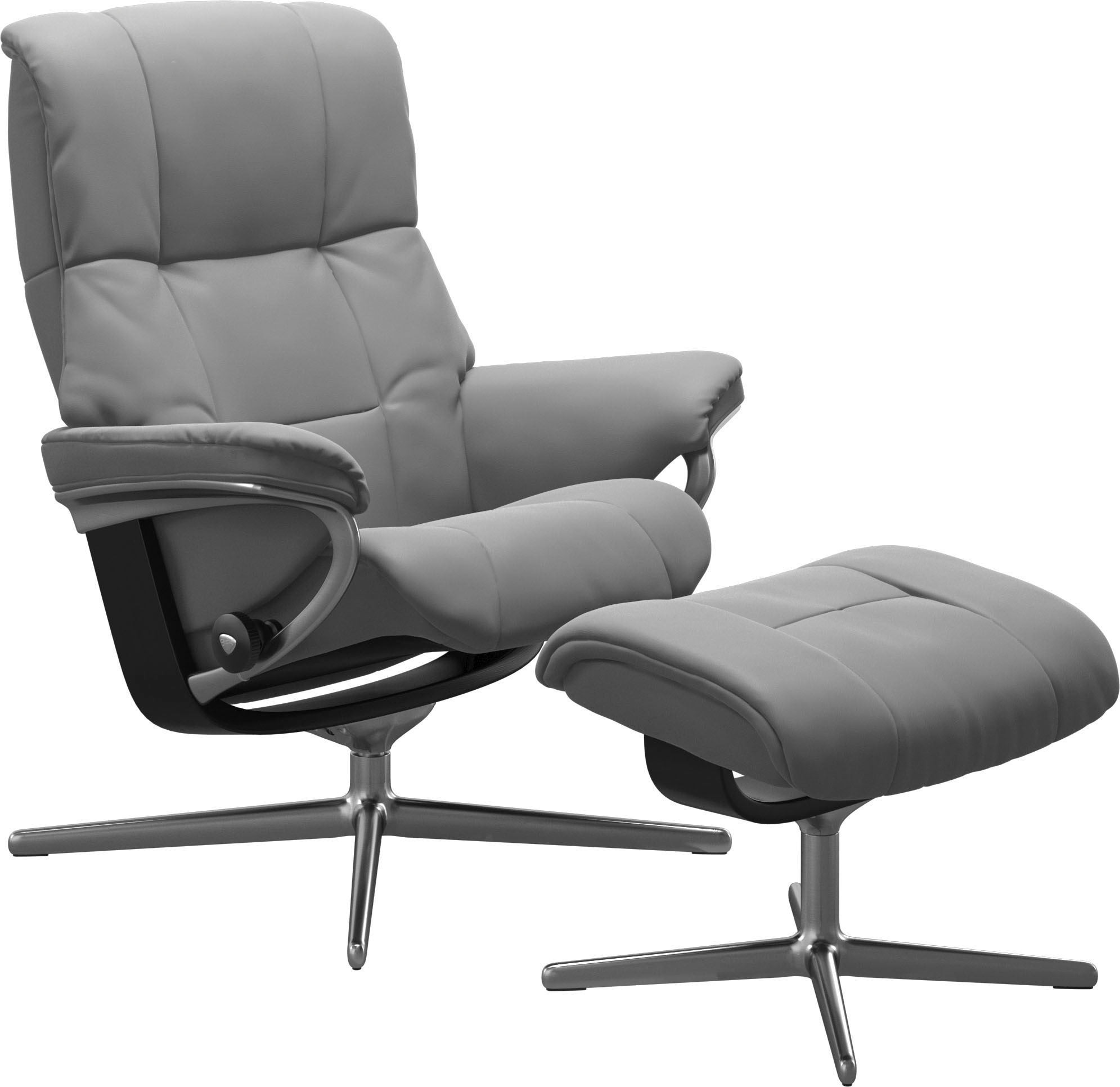 Stressless® Relaxsessel »Mayfair« Set, Relaxsessel mit Hocker,  mit Hocker, mit Cross Base, Größe S, M & L, Holzakzent Schwarz
