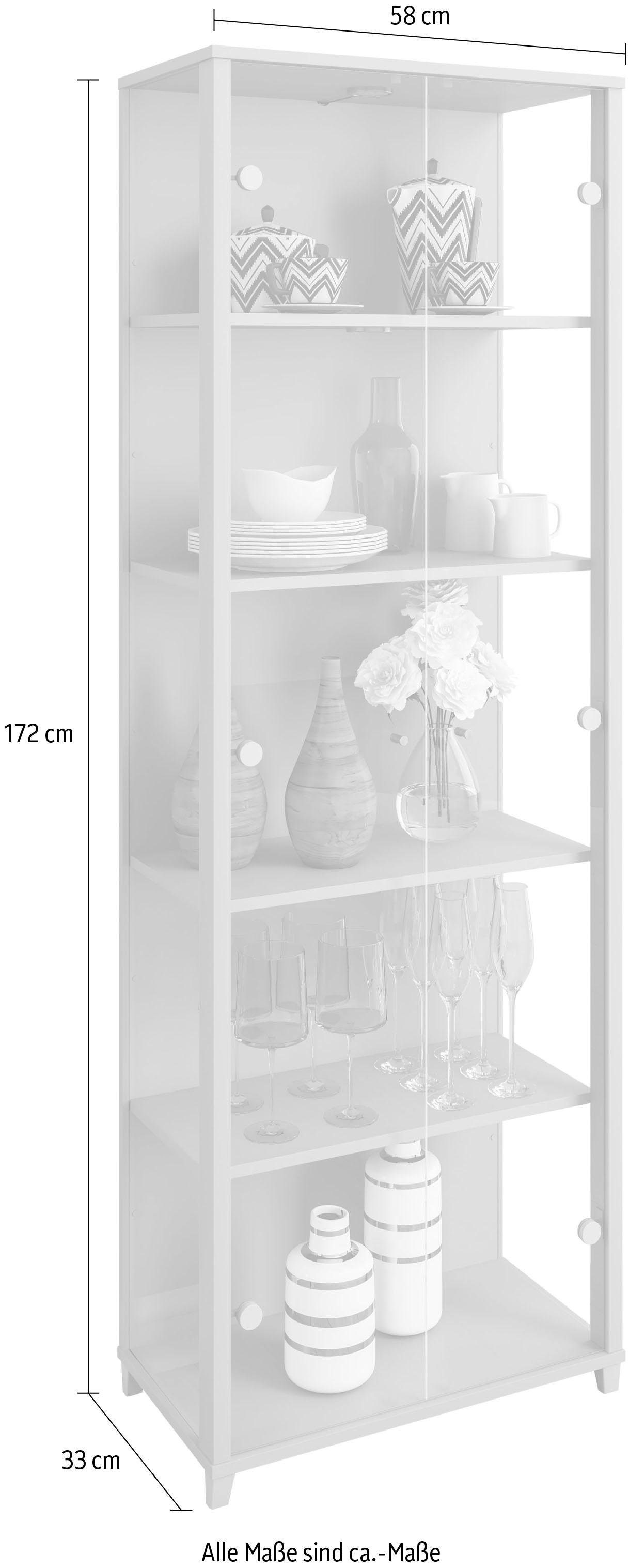fif möbel Vitrine »OPTIMA«, Standvitrine, Vitrinenschrank, Glasvitrine, Sammlervitrine