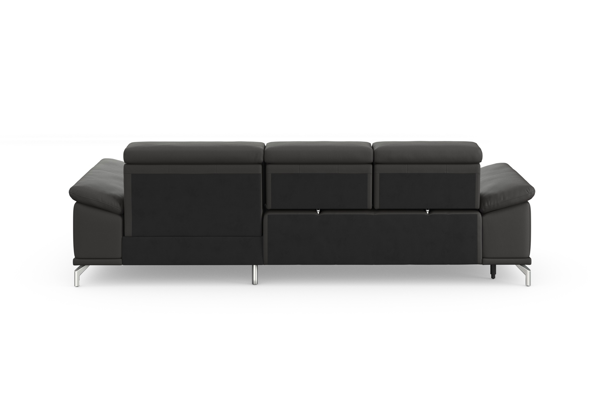sit&more Ecksofa »Cabrio L-Form, mit Sitztiefenverstellung, Arm- und Kopfteilverstellung«, 2 Nierenkissen, Federkern, optional Bettfunktion und Stauraum