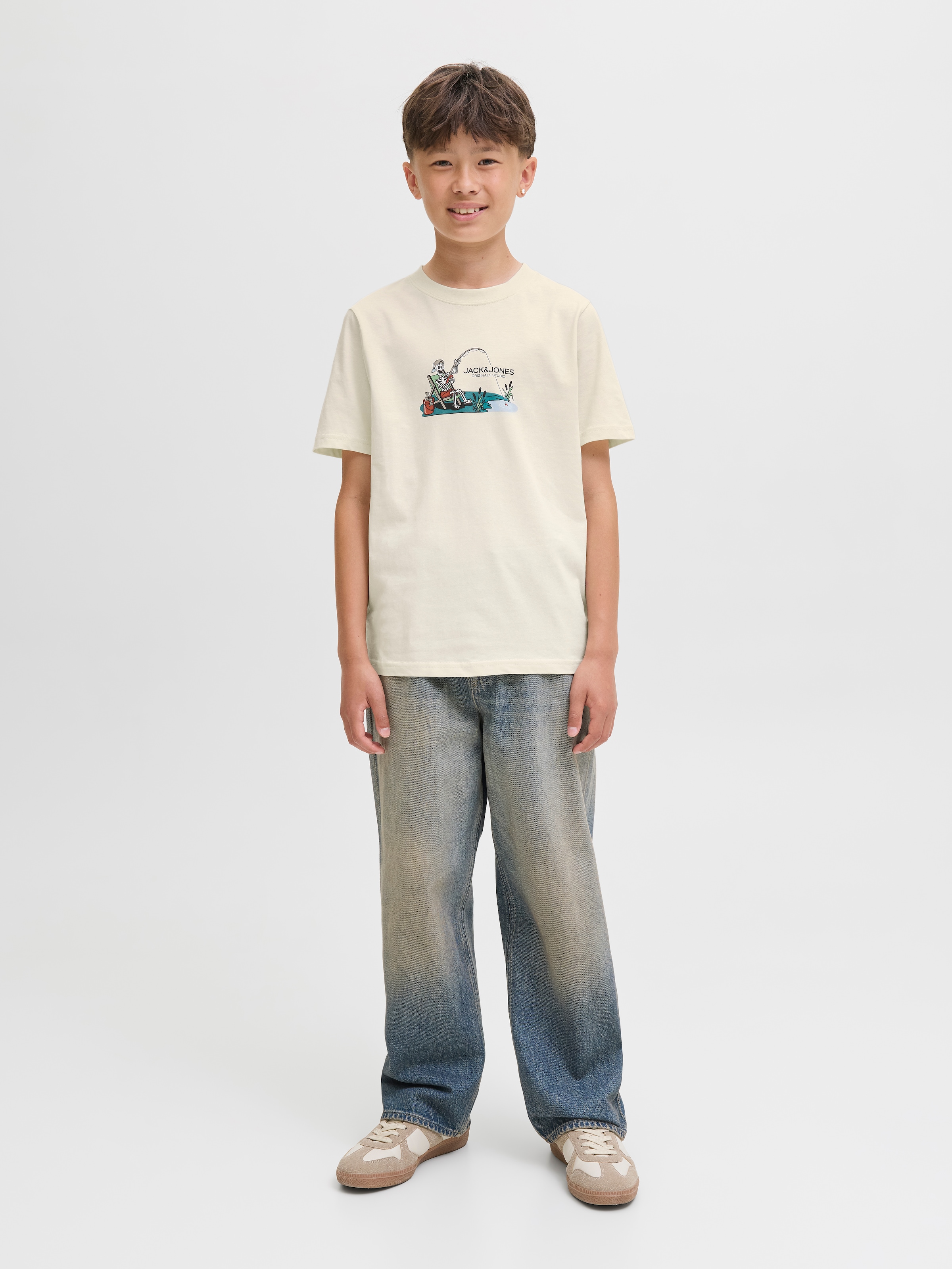 Jack & Jones Junior T-Shirt »JORSKULL NATURE TEE SS CREW NECK SN JNR«