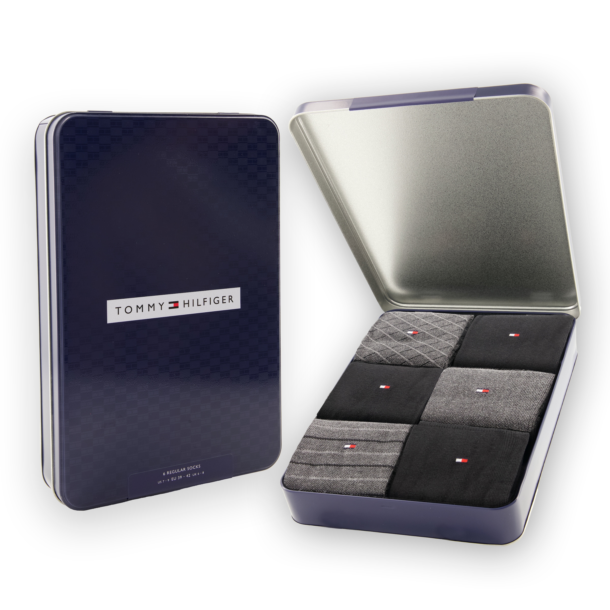 Tommy Hilfiger Socken »TH MEN SOCK 6P TIN GIFTBOX BIRDEYE« 6er Pack, 