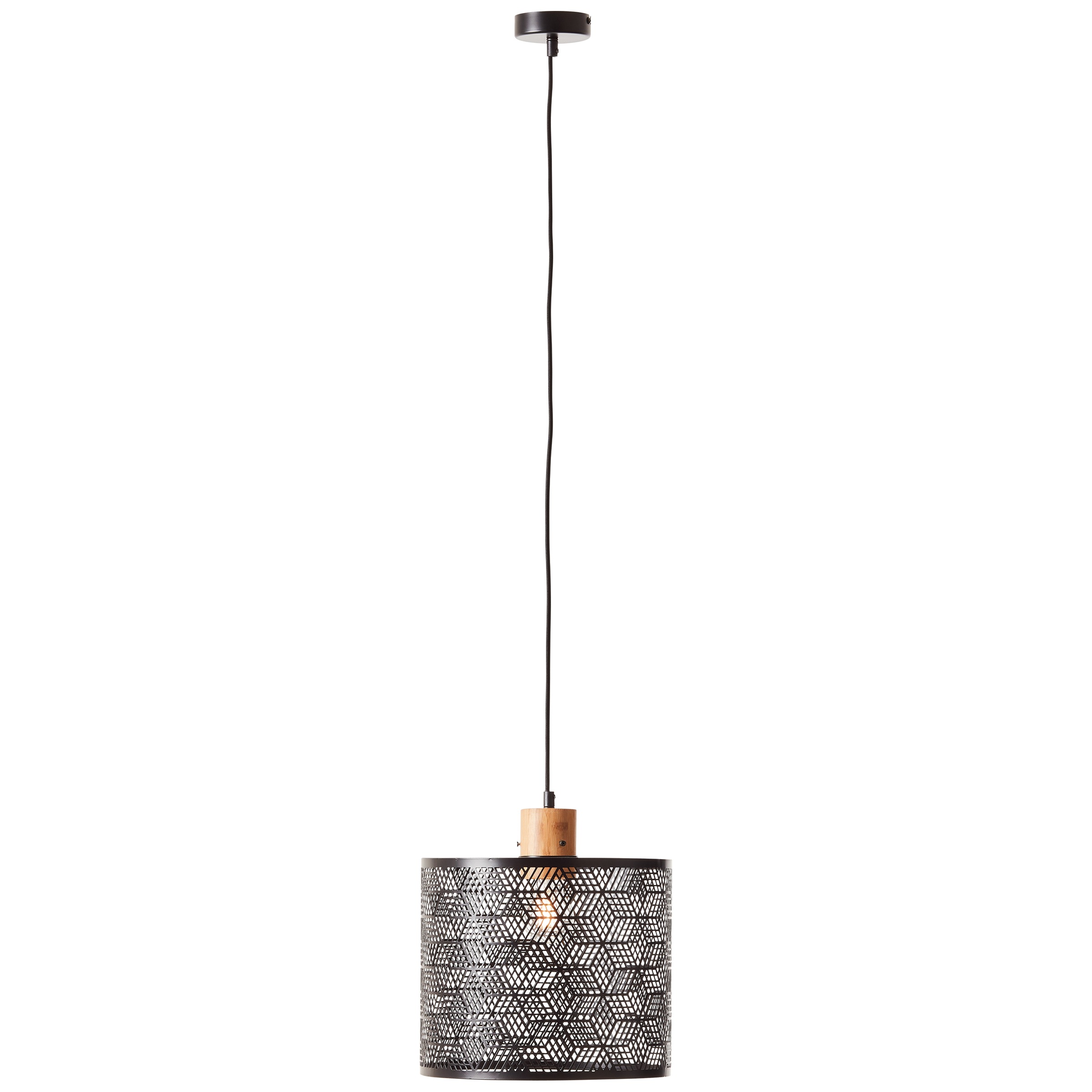 Brilliant Pendelleuchte »Santy«, 1 flammig, Leuchtmittel E27 | ohne Leuchtmittel, 120 x 29 cm, E27, Metall/Bambus, schwarz/natur
