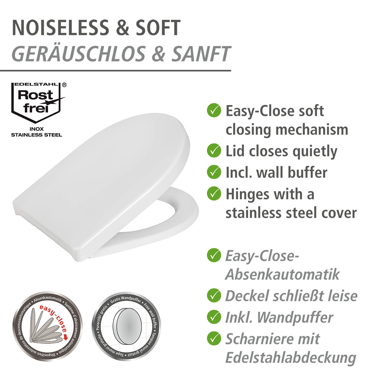 WENKO WC-Sitz »Sindia«, belastbar mit bis zu 300 kg