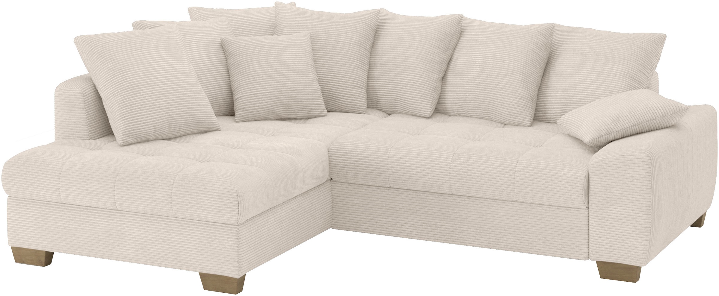 Mr. Couch Ecksofa »Nikita II, L-Form« Wahlweise mit Bettfunktion, Bettkasten & RGB-LED-Beleuchtung