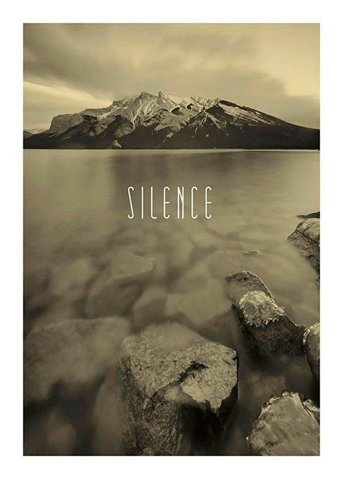 Komar Poster »Word Lake Silence mit 3 Natur, Schlafzimmer, | Kinderzimmer, (1 online St.), Sand«, XXL Jahren Wohnzimmer Garantie kaufen