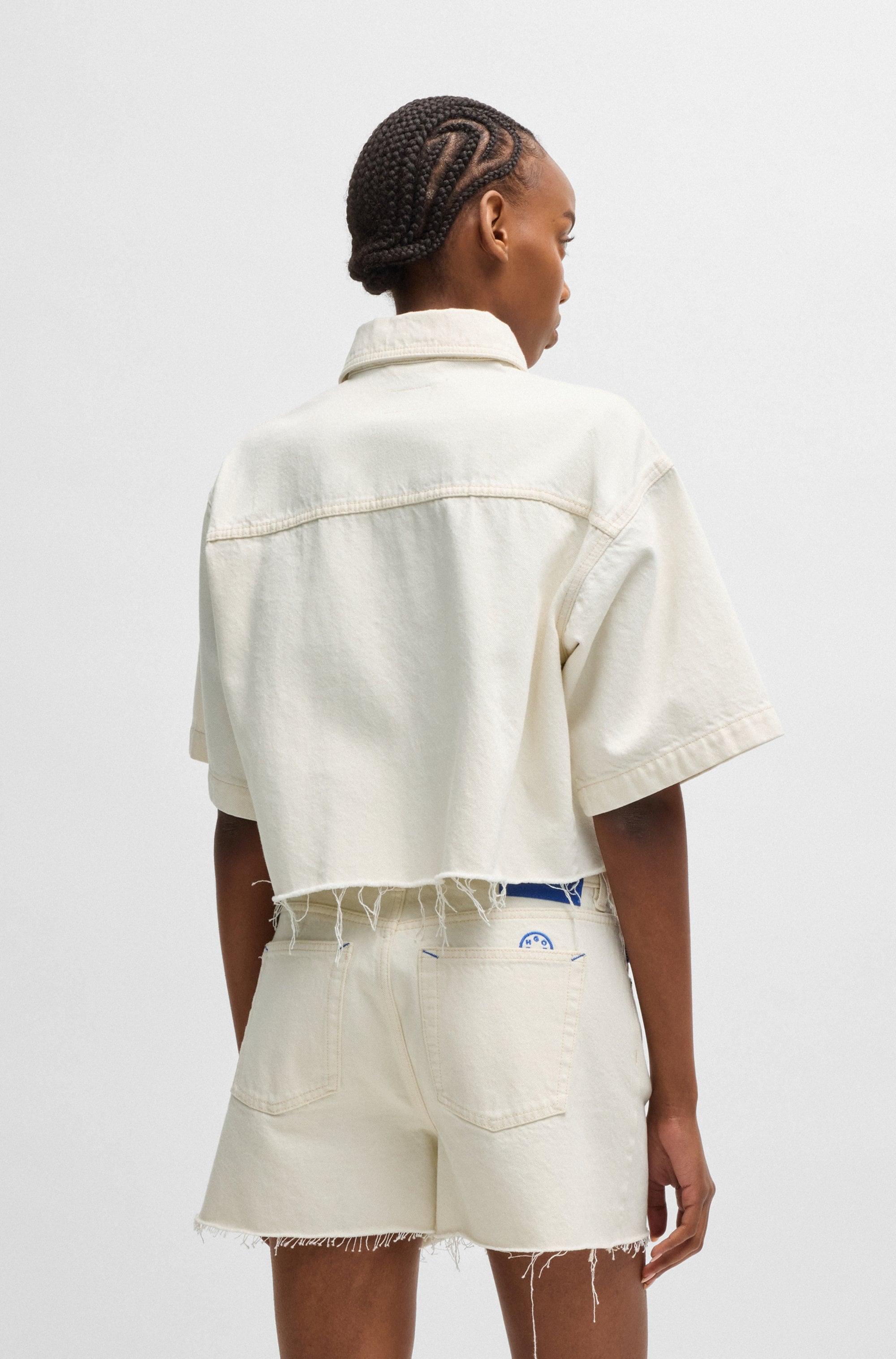 HUGO Blue Jeansbluse »Getecna«, mit geschnittenem Saum