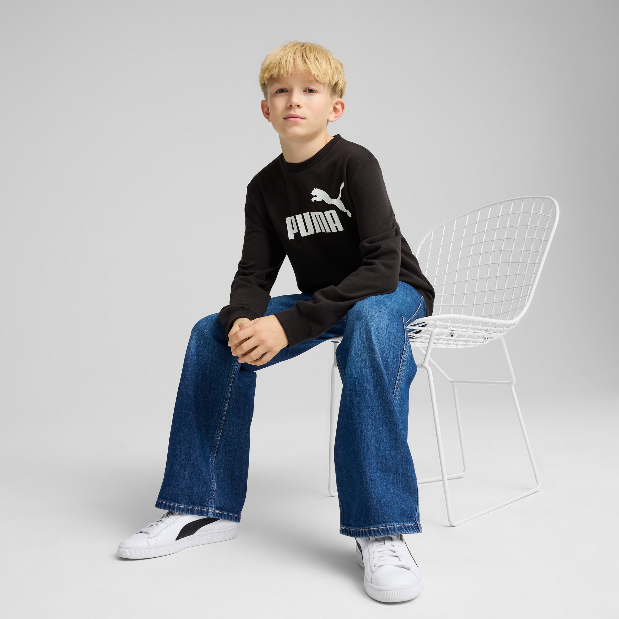 PUMA Sweatshirt »ESS NO 1 LOGO CREW TR B«, für Jugendliche, sportlicher Stil, Rundhalsausschnitt, ohne Kapuze

