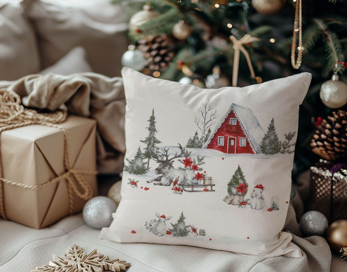 OTTO home Dekokissen »Lealux« ohne Füllung, 40 x 40 cm, weihnachtlich, Weihnachtsdeko