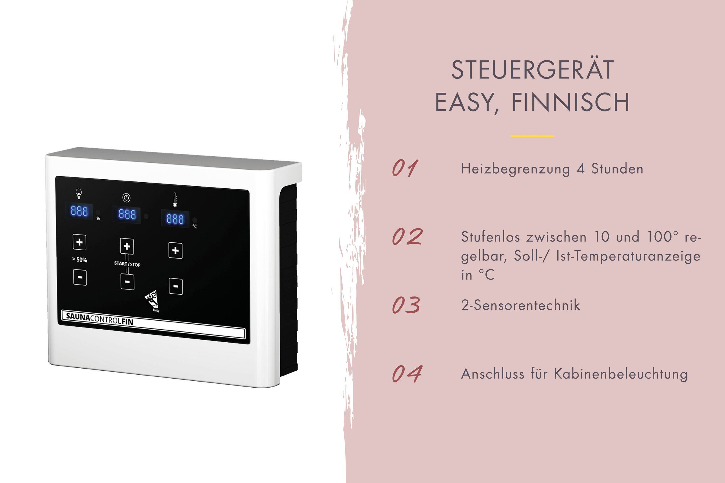 Karibu Sauna »Soraja« Set,  Ofen 9 KW externe Strg easy