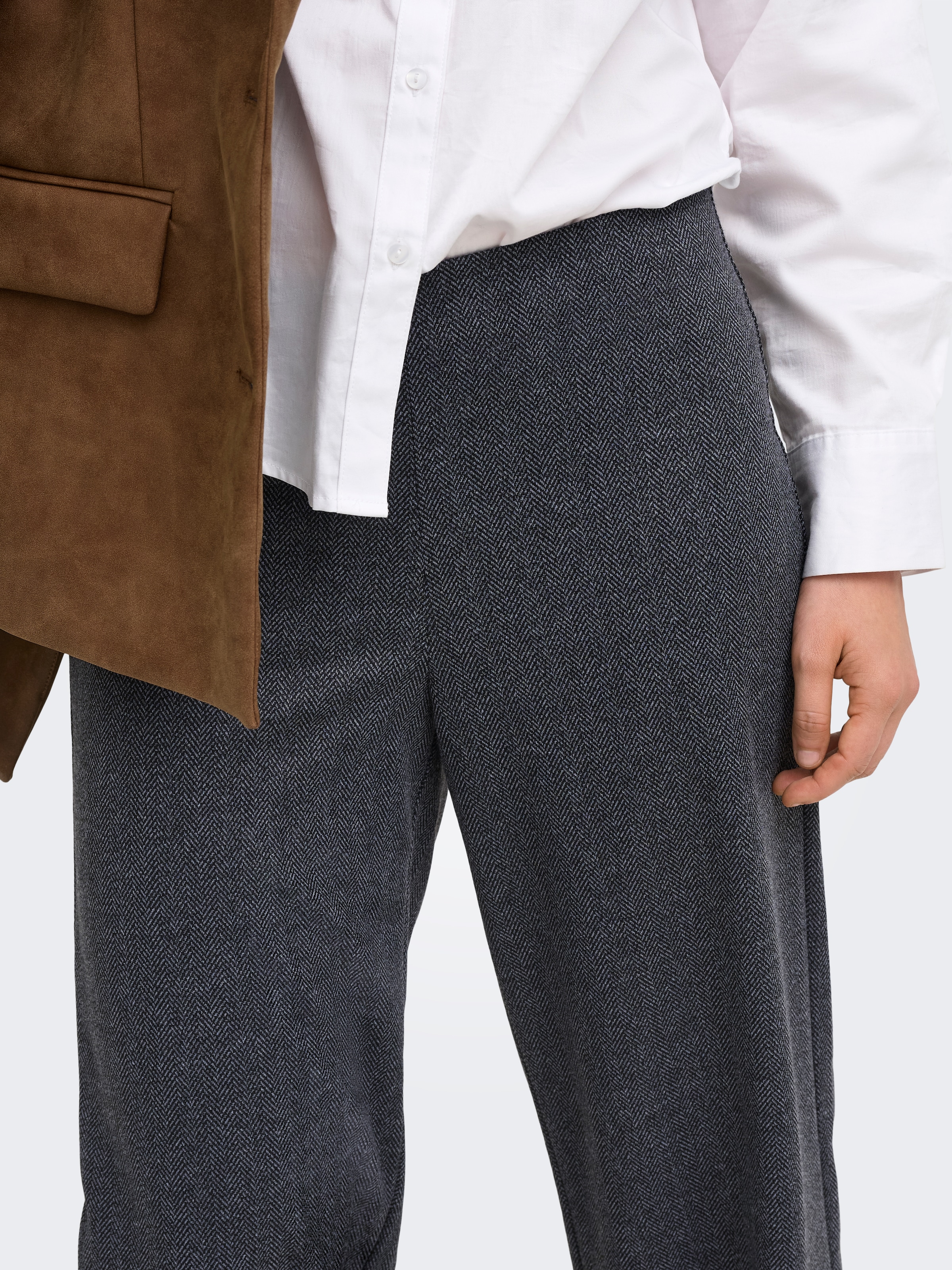ONLY Anzughose »ONLBREMEN MW HERRINGBONE WIDE PANT PNT«  Materialmix