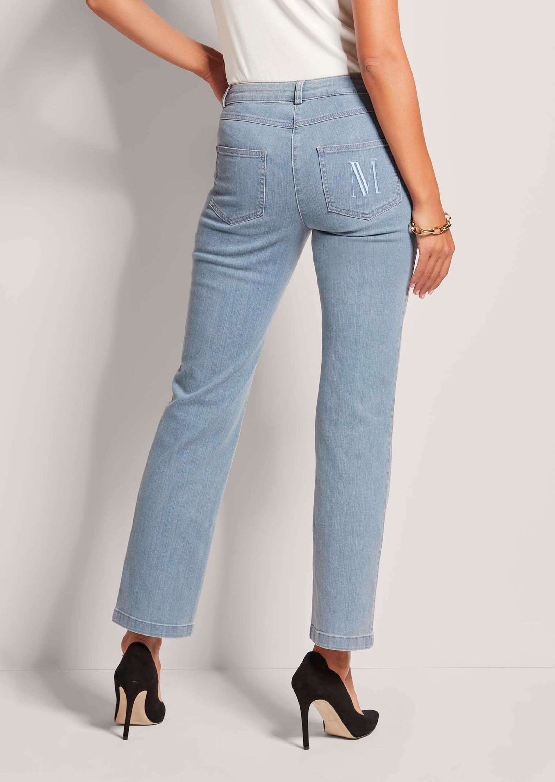 MADELEINE Regular-fit-Jeans »Jeans M-Jeans in gerader Form mit Logo-Stickerei«