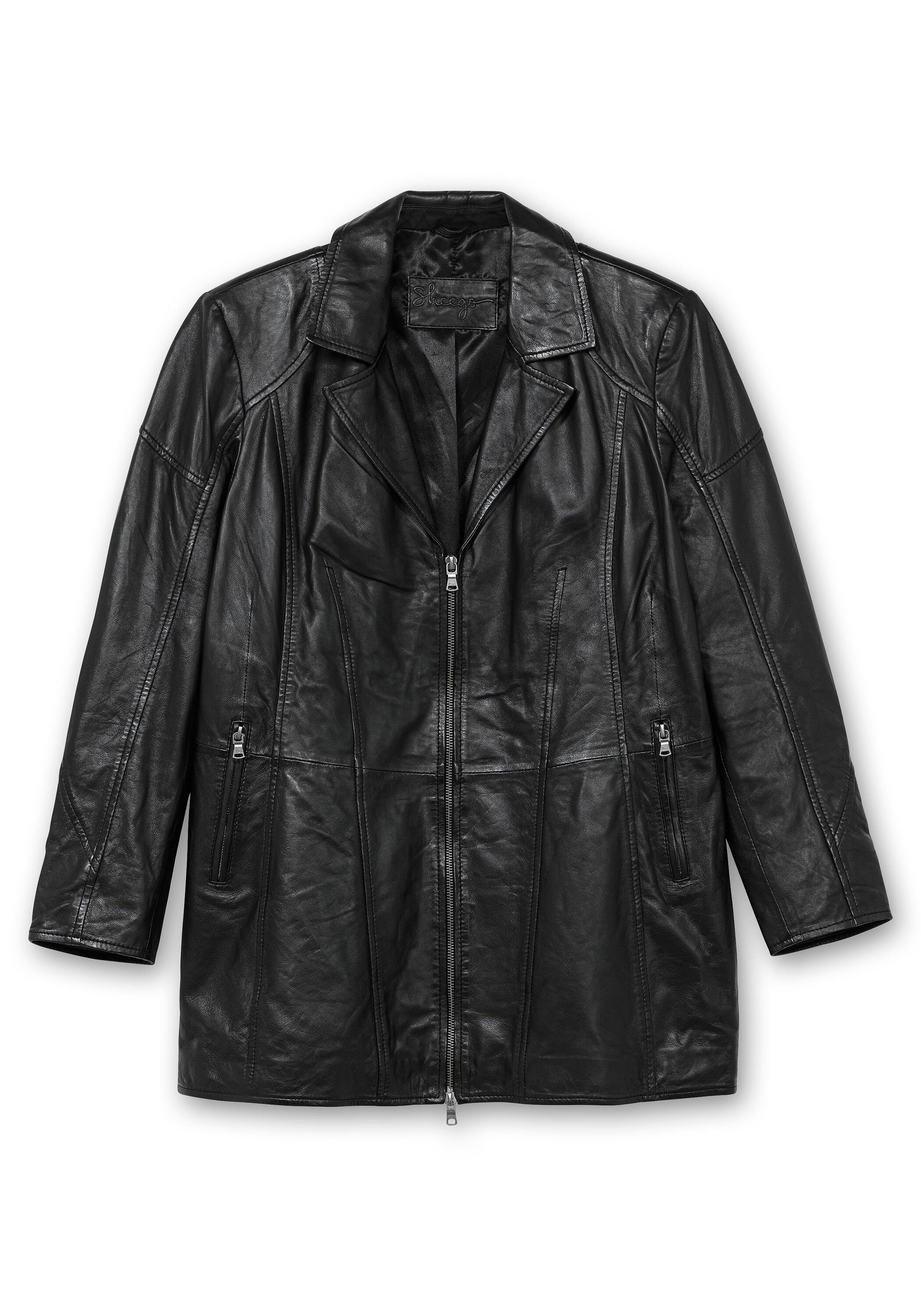 Sheego Lederjacke »Lederjacke aus Lammnappa, mit Reverskragen«