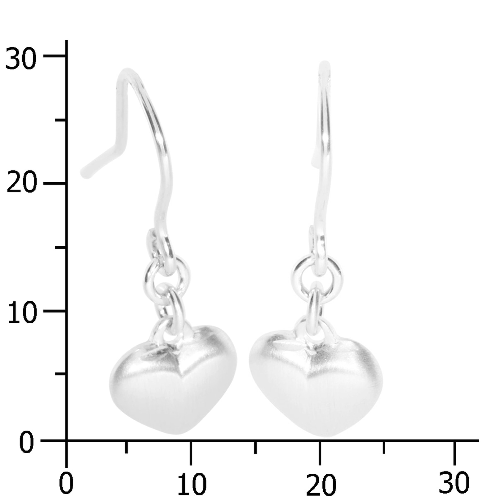 OSTSEE-SCHMUCK Paar Ohrhänger »- Herz 9 mm - Silber 925/000 - ,«