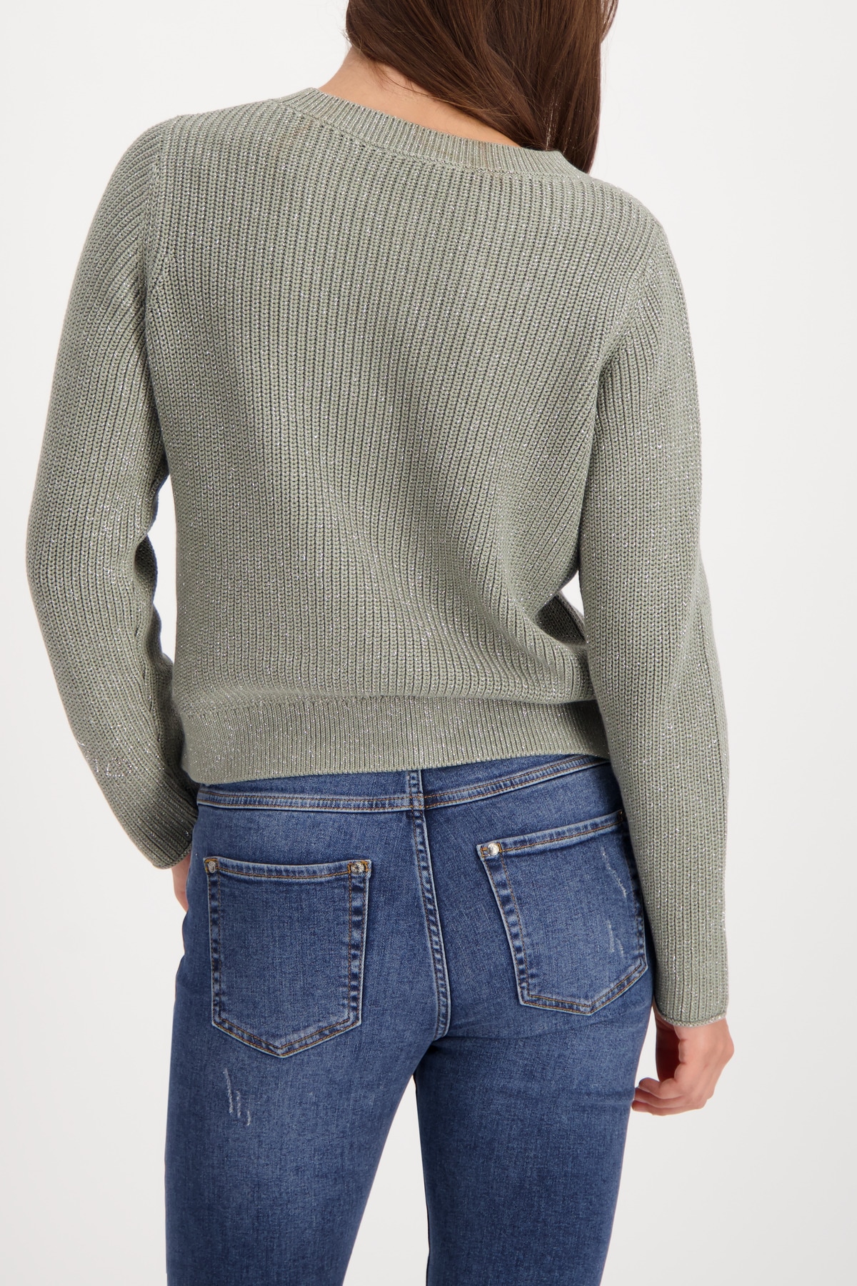 Monari Strickpullover »Pullover Schmuck + Lurex« Regular fit mit Rundhalsausschnitt