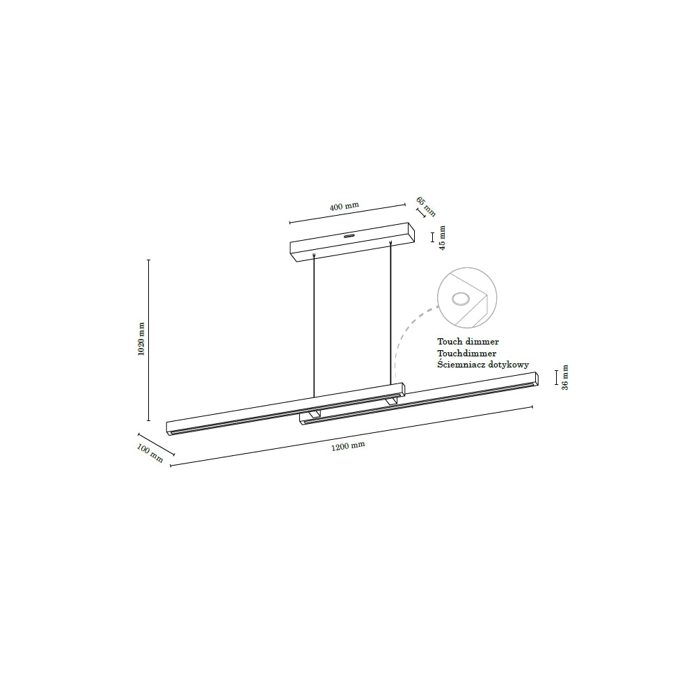 SPOT Light Pendelleuchte »SMAL«, 2 flammig, Leuchtmittel LED-Modul | LED fest integriert, Hängeleuchte, Eichenholz, mit integriertem 24V-LED-Modul, Touch Dimmer