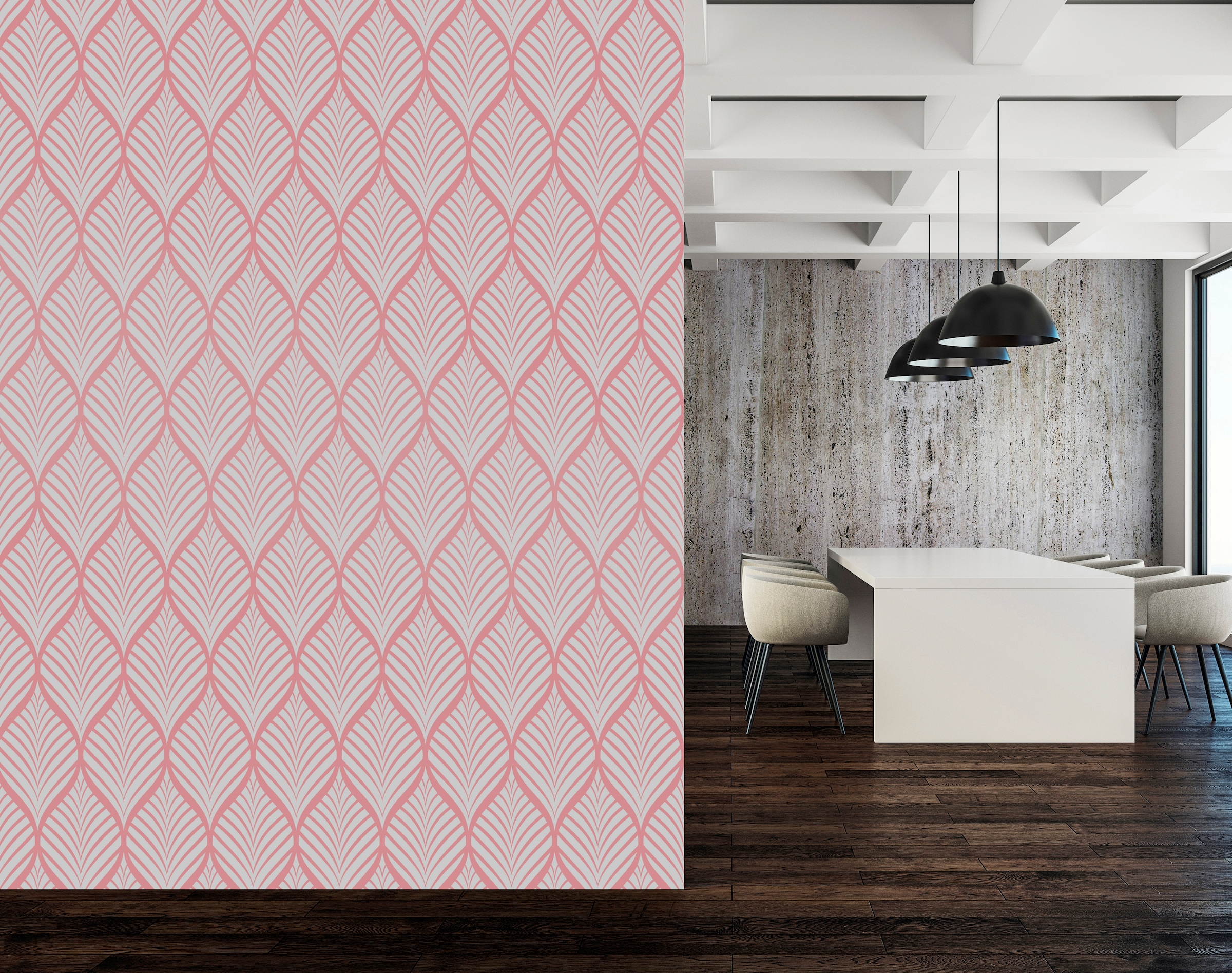 queence Vinyltapete »Linda« Motiv | bedruckt | botanisch | floral | gemustert | natürlich glatt 90x250cm, selbstklebend, kinderleichte Anbringung, , Sticker