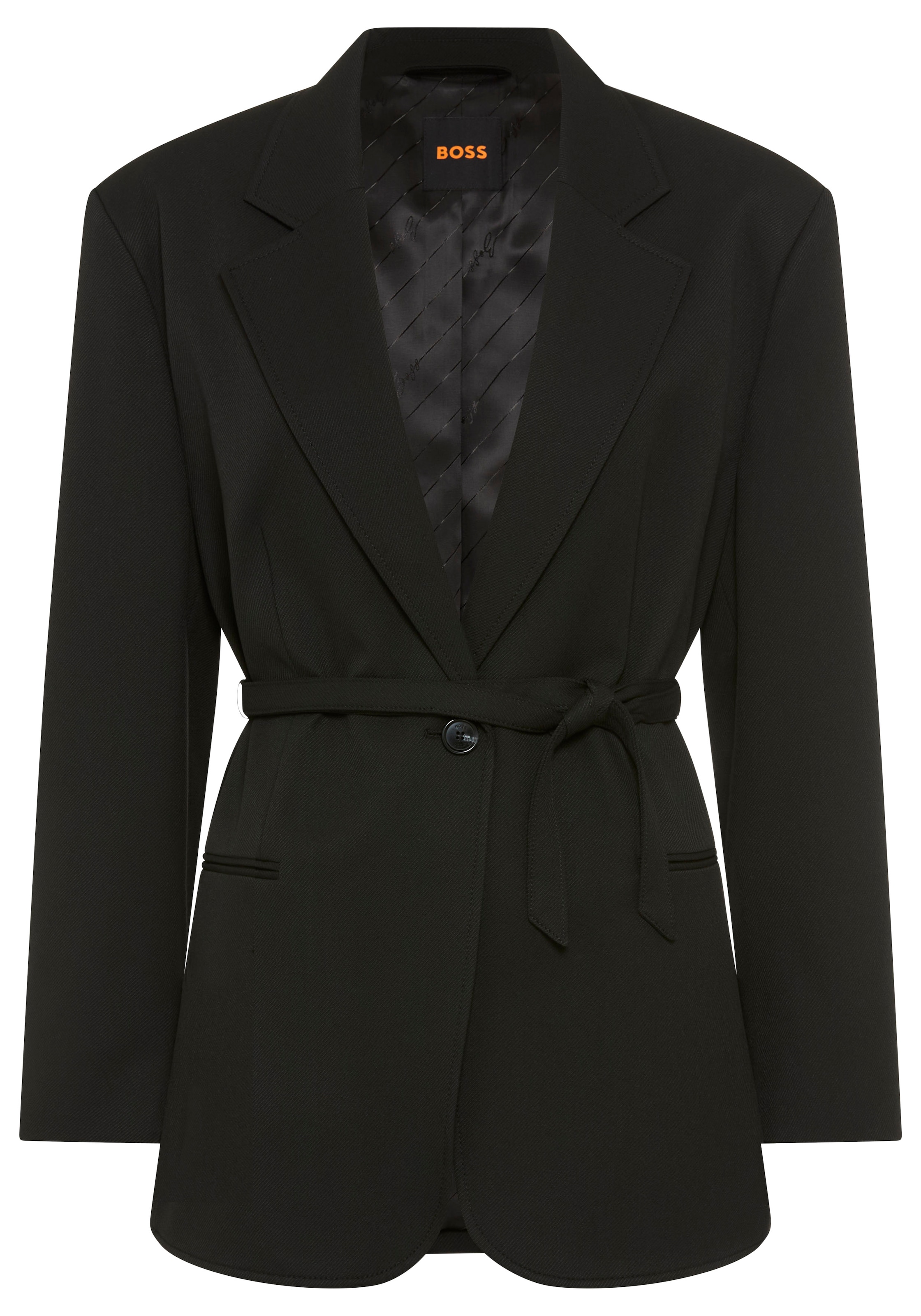 BOSS ORANGE Longblazer »Jalara Premium Damenmode« mit Gürtel zum Binden in der Taille