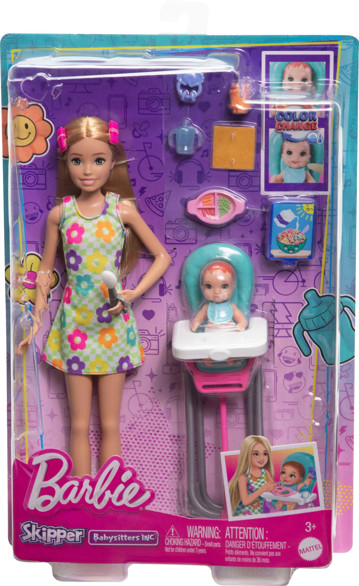 Barbie Anziehpuppe »Skipper Babysitters Inc.«, mit Farbwechseleffekten
