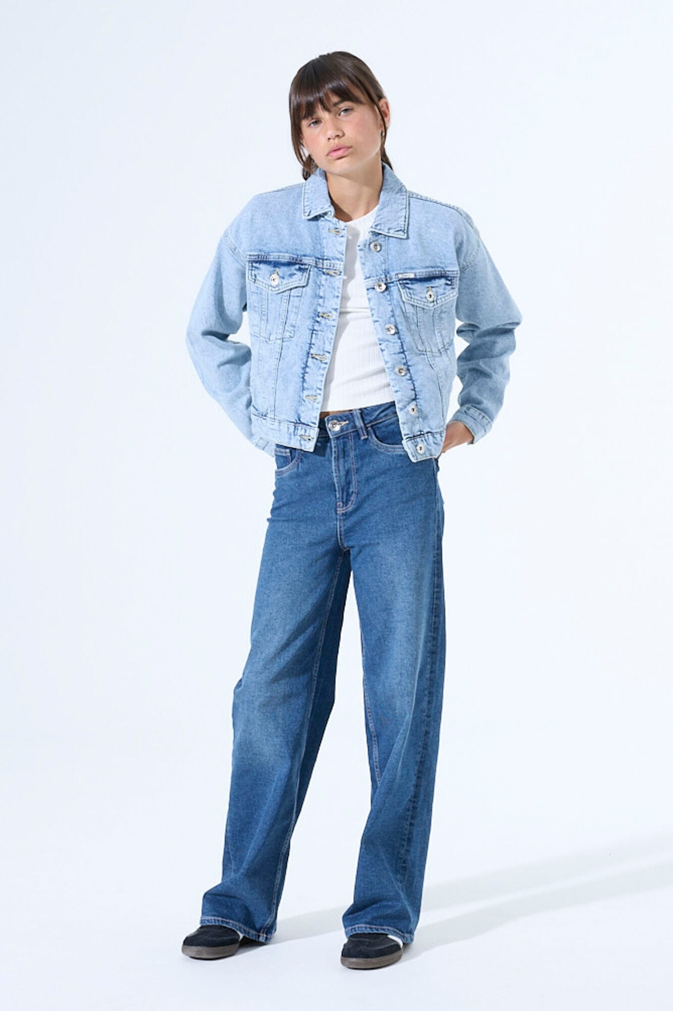 Garcia Jeansjacke ohne Kapuze mit Stretch und Knopfleiste