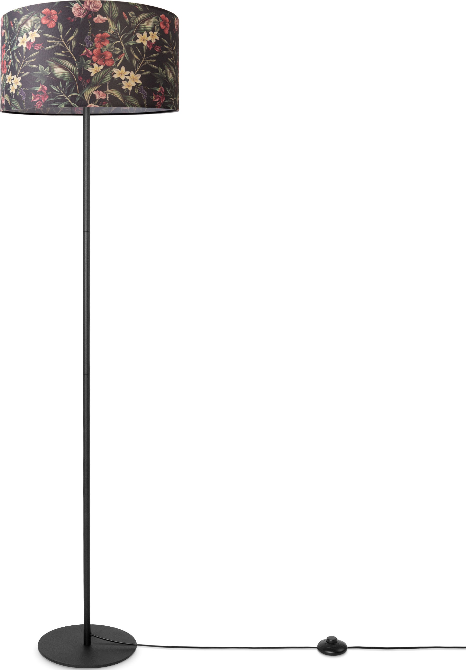 Paco Home Stehlampe »Luca Flower«, Leuchtmittel E27 | ohne Leuchtmittel, Standlampe Stoff Lampenschirm Wohnzimmer Textil Schirm Blumen Muster