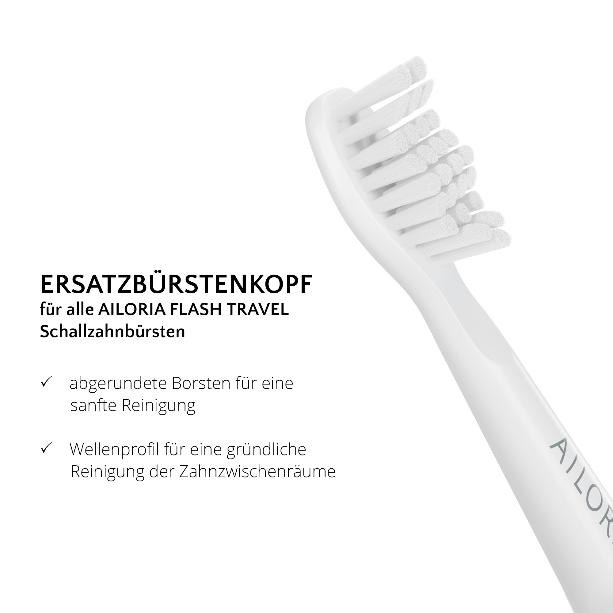 AILORIA Aufsteckbürsten »Ersatzbürstenköpfe 12er Set FLASH TRAVEL«