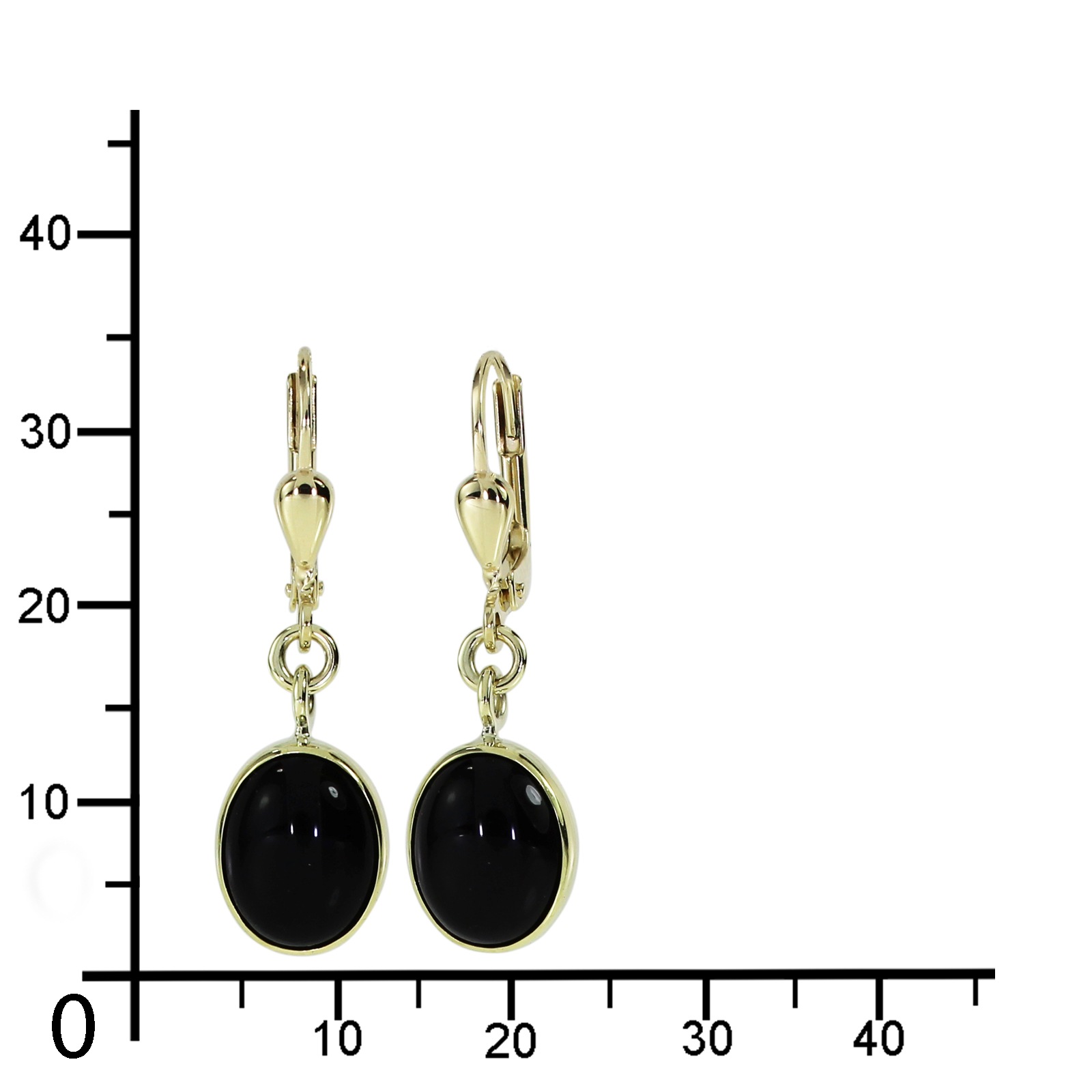 OSTSEE-SCHMUCK Paar Ohrhänger »- Classic 10x8 mm - Gold 333/000 - Onyx«