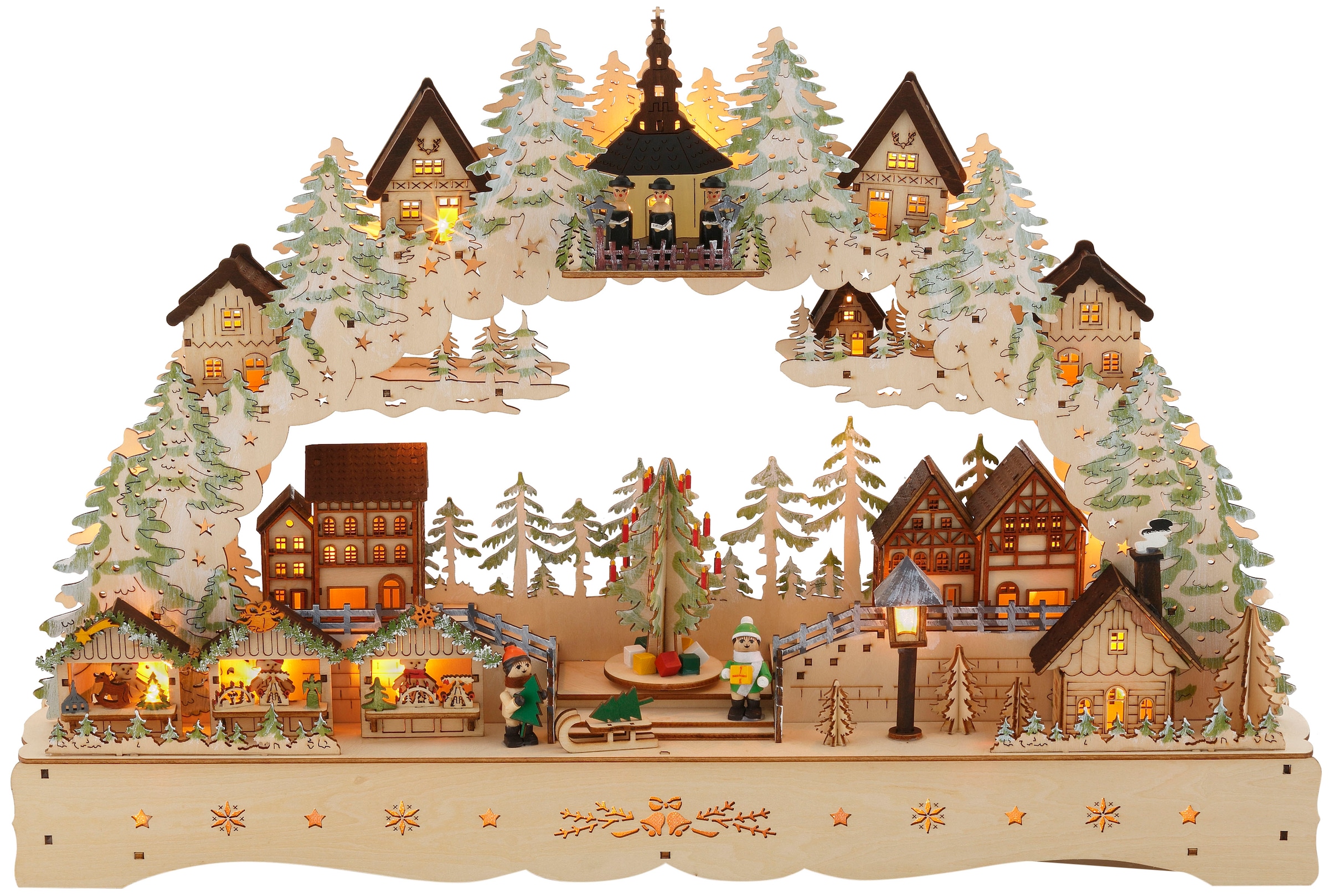 my home Schwibbogen »LED Weihnachtsleuchter mit drehendem Baum und Musik,  Weihnachtsdeko«, Breite ca. 57 cm online kaufen | Schwibbögen