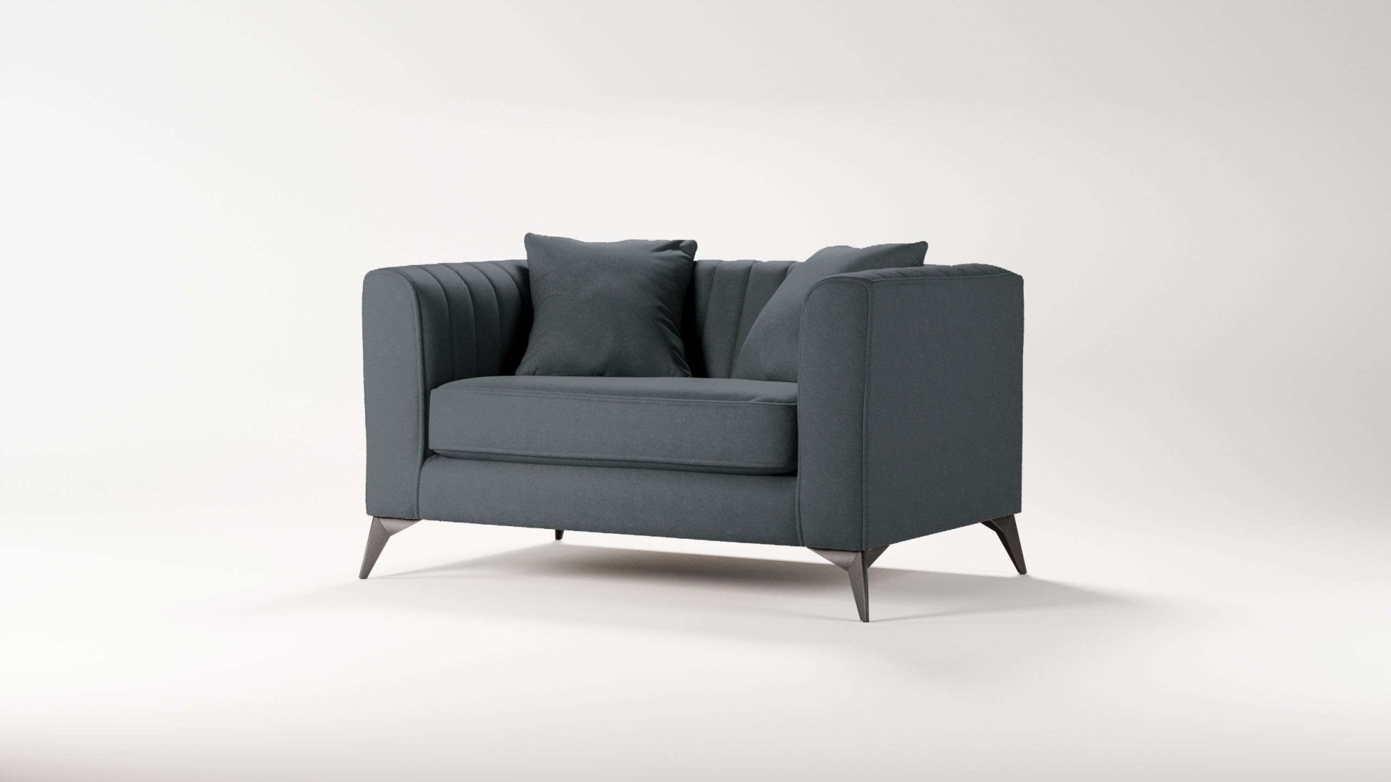 Places of Style Loveseat »MATTHEW Loungesessel, Maße B/T/H: 130/86/74 cm«, incl. Zierkissen, feine Steppung im Rücken, belastbar bis 200kg