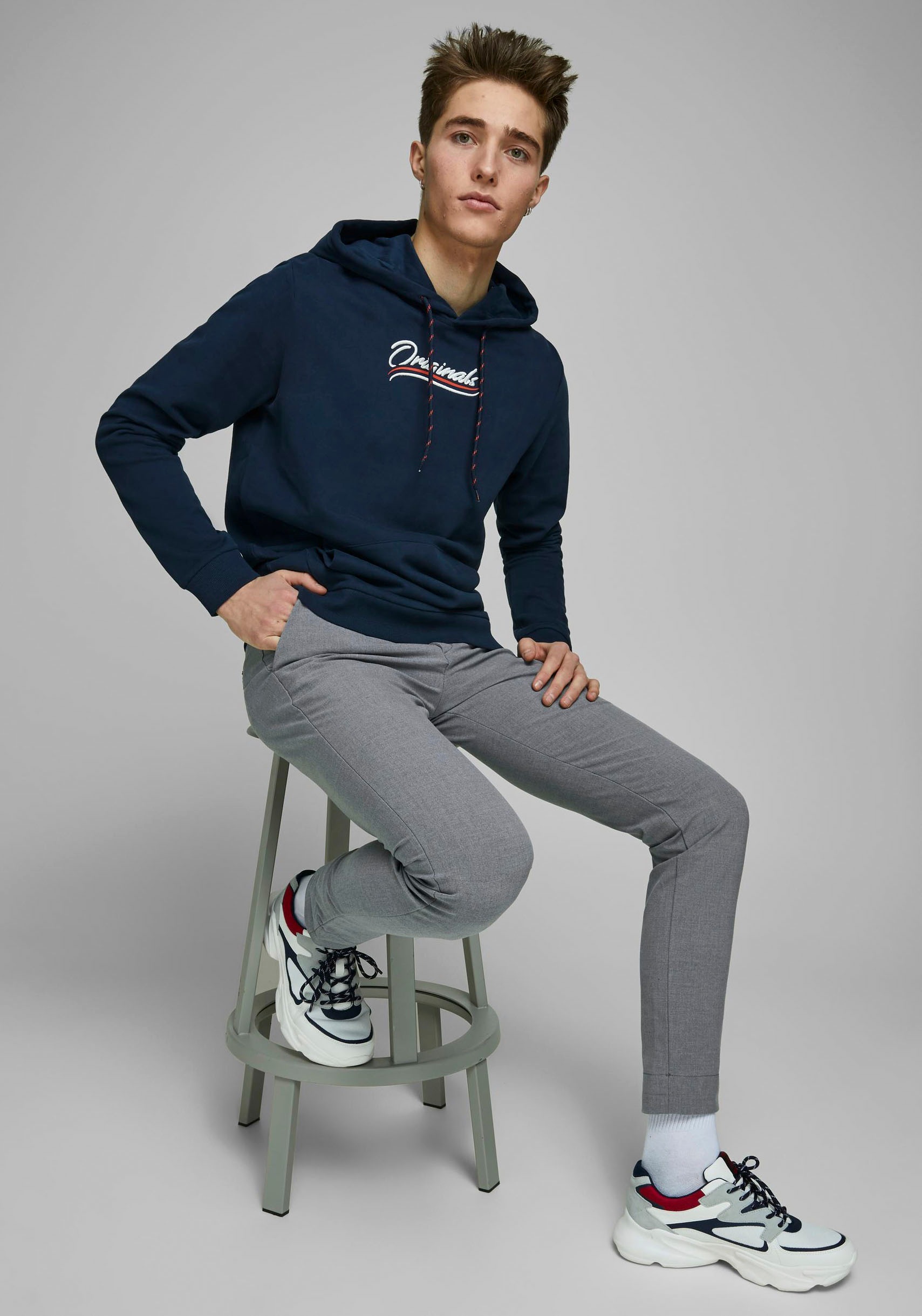 Jack & Jones Chinohose »MARCO – Chinohose mit Stretchanteil und Komfort«, modisch, slim fit, Web