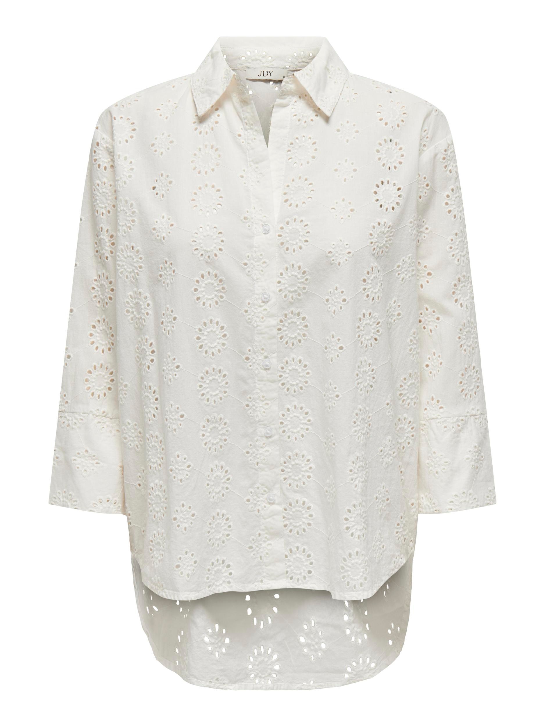 JDY Hemdbluse »JDYTALLIE 3/4 LONG SHIRT WVN NOOS«, mit Lochstickerei-Detail