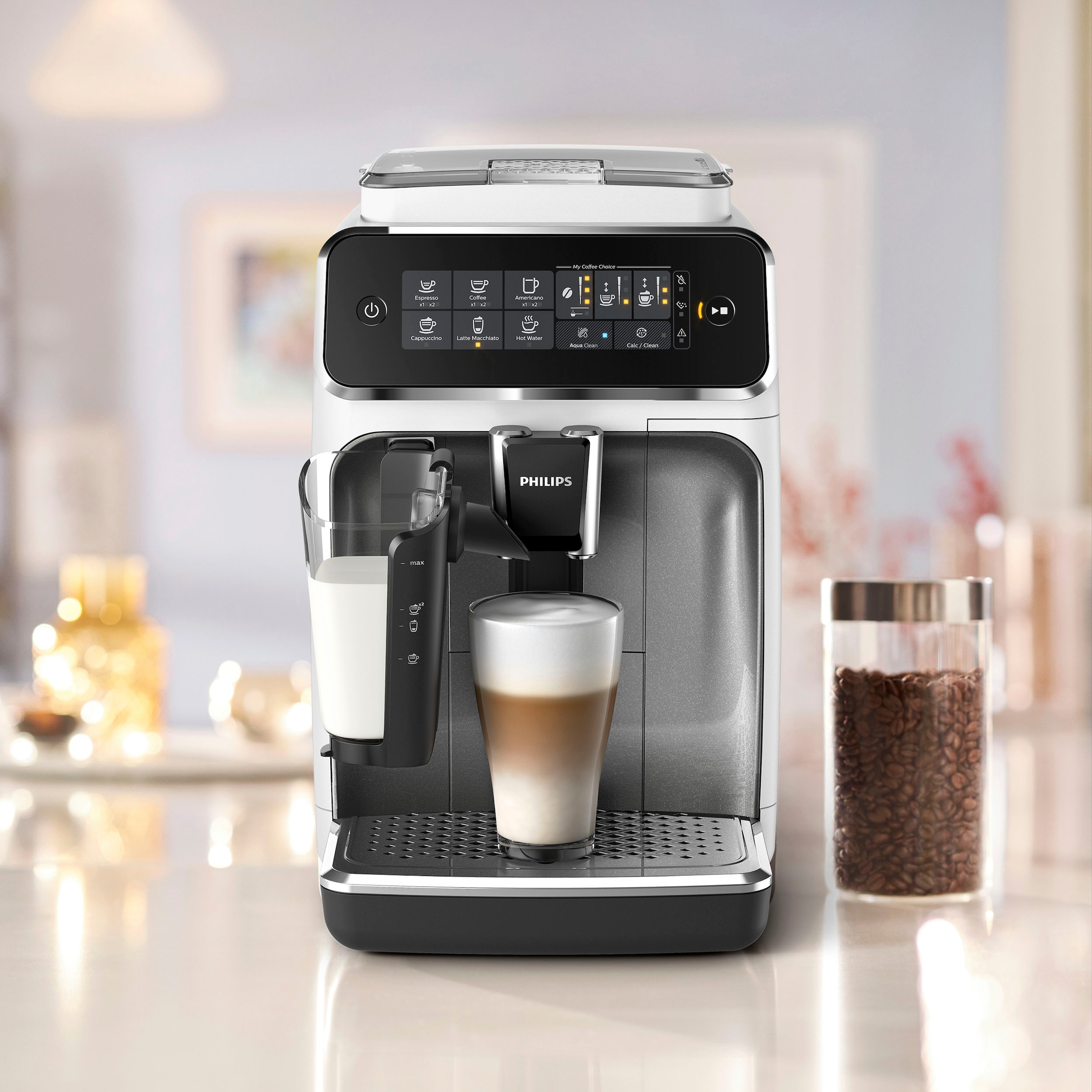 »3200 Jahren mit Kaffeevollautomat LatteGo«, Serie EP3243/70 3 weiß Philips XXL Garantie
