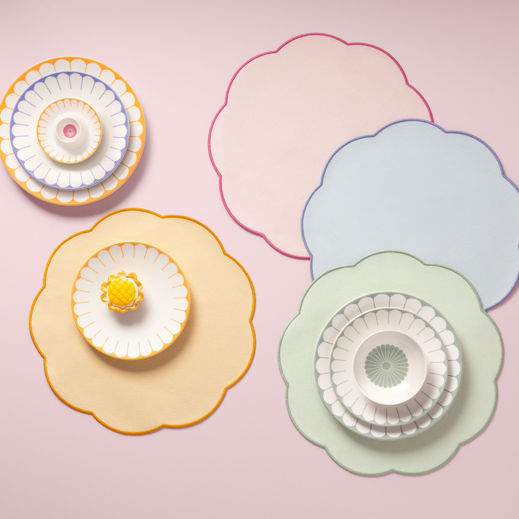 Villeroy & Boch Platzset »Platzsets Fleur Accessoires ø 40 cm 6er Set grün« waschbar bei 30 Grad C